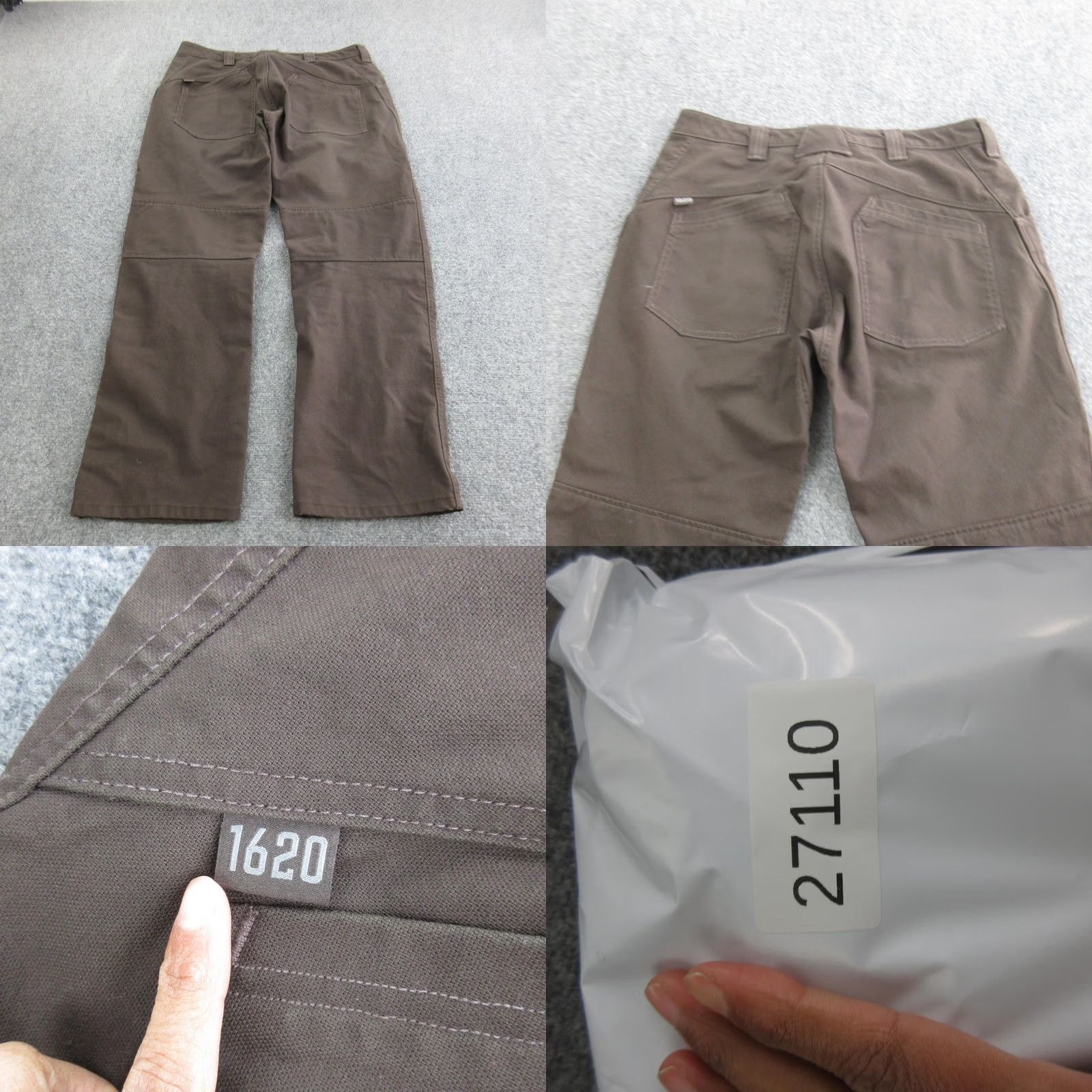 Vintage 1620 Mens Work Pants 36x28 Brown Cordura Canvas Stretch Relaxed Made USA Chino Straight Front 5-Pocket Pockets Logo XS? Size US 36 / EU 52 - 8 Thumbnail