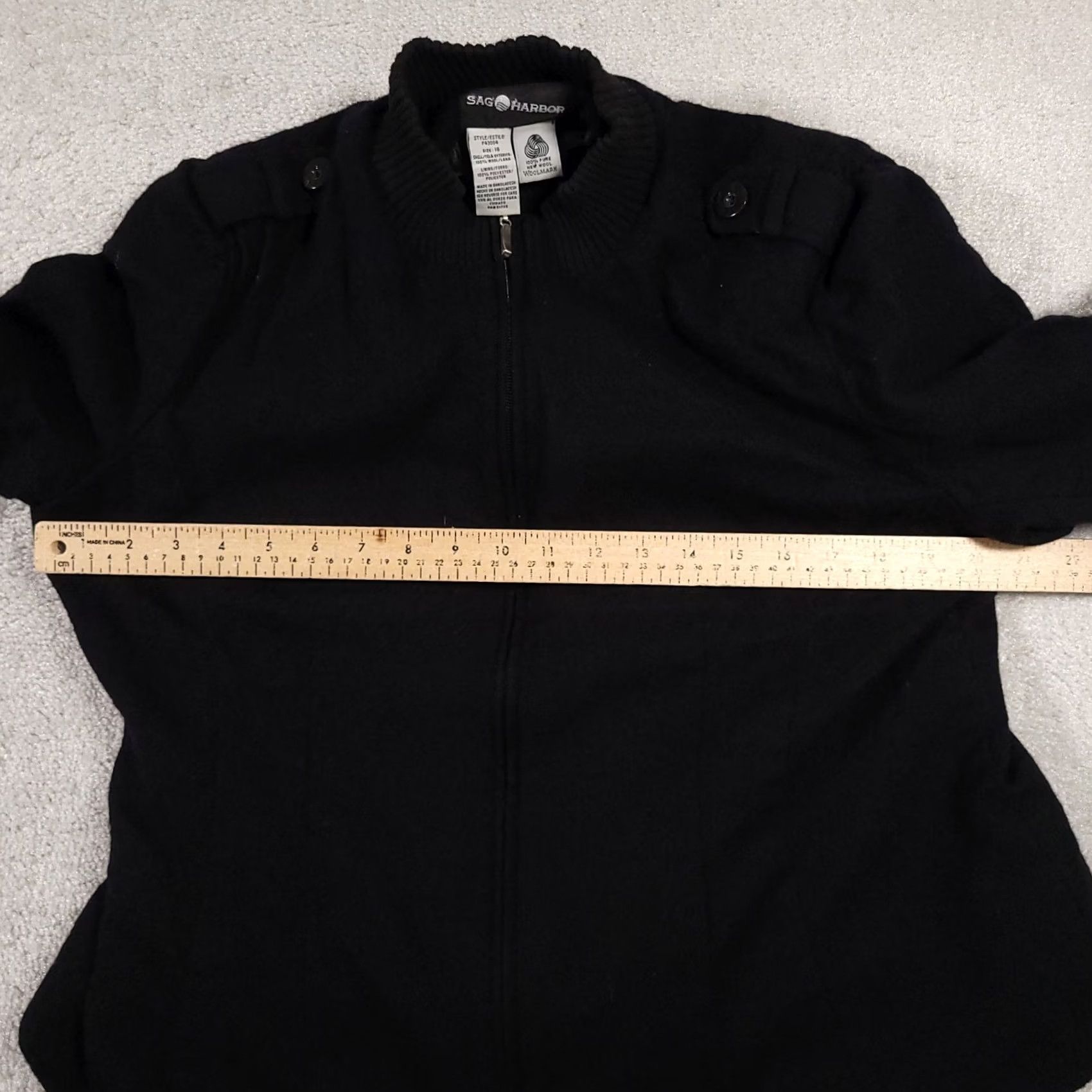 Vintage VINTAGE Sag Harbor Zip Coat Women's 18 Black Wool Classic Preppy Career Lined Jacket Size XXL / US 16-18 / IT 52-54 - 7 Thumbnail