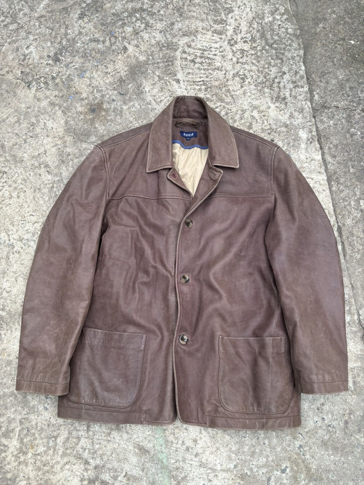 Genuine Leather Vintage Reed Brown Leather Jacket Size US XL / EU 56 / 4 - 2 Thumbnail