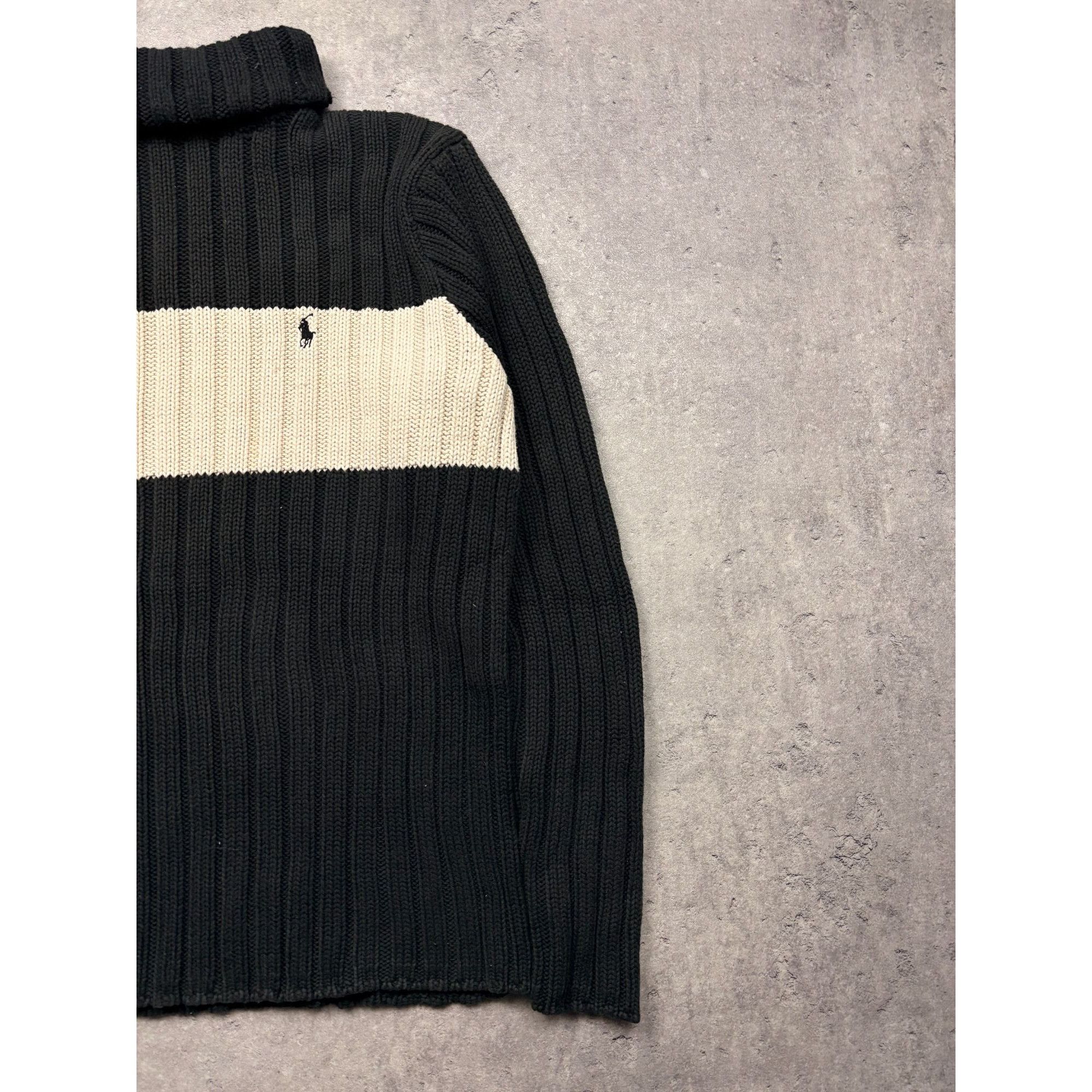 Polo Ralph Lauren Vintage Polo Ralph Lauren Ribbed Roll-Neck Sweater – Black & Size US L / EU 52-54 / 3 - 3 Thumbnail