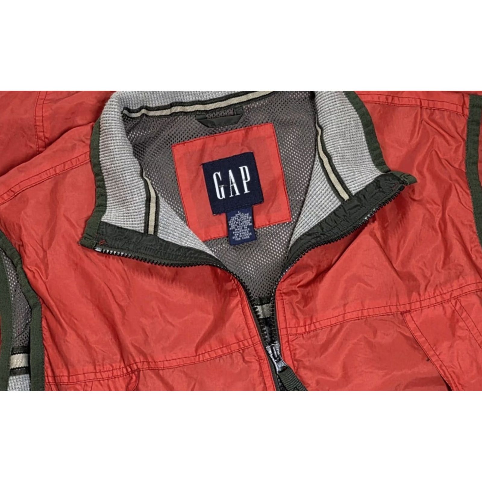 Gap VINTAGE Gap Jacket Men L Orange Thermal Lined Full Zip Nylon Safari Anorak Zip Pockets Logo 90s Outdoor Clothing Mens Size US L / EU 52-54 / 3 - 2 Thumbnail