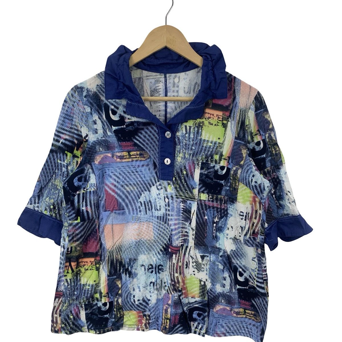 Vintage Vintage LEONARDI ITALY Abstract Print Mesh Collared Size US M / EU 48-50 / 2 - 5 Thumbnail