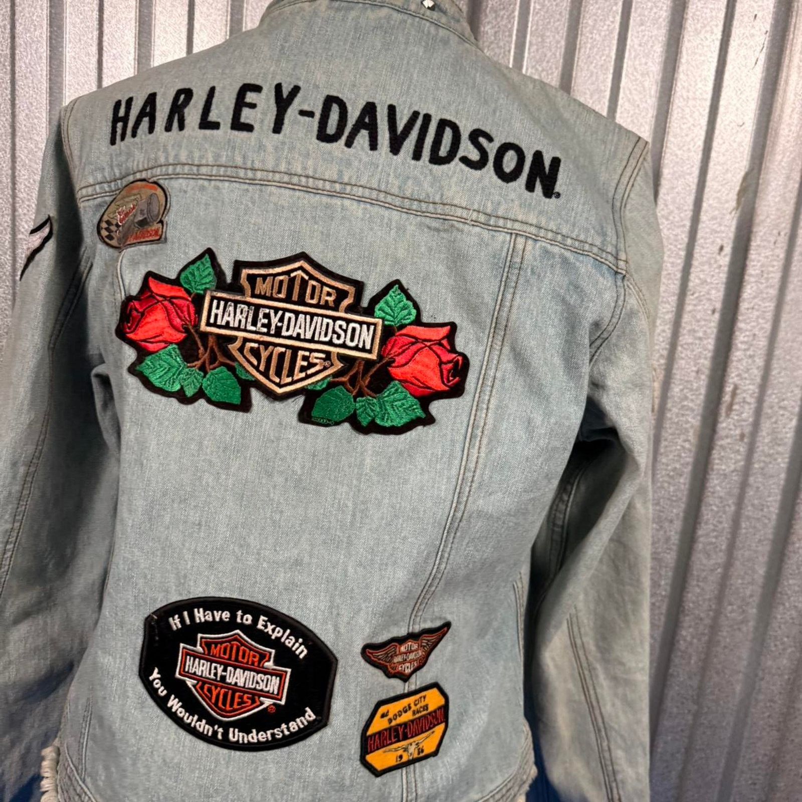 Harley Davidson Harley davidson denim patched jacket Size L / US 10 / IT 46 - 3 Thumbnail