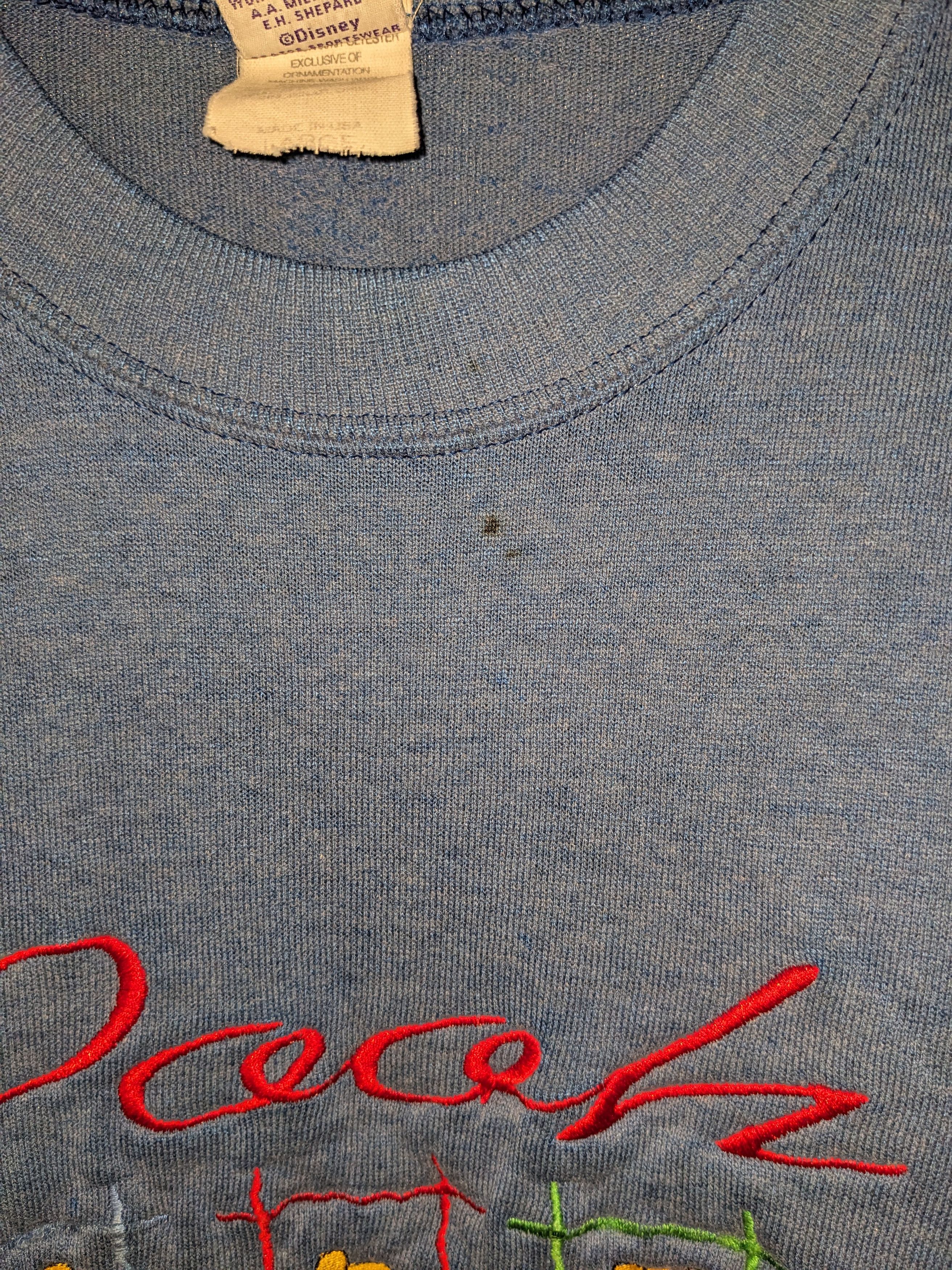 Disney × Vintage Vintage 90s Winnie the Pooh Disney Light Weight Sweatshirt Size US L / EU 52-54 / 3 - 8 Thumbnail