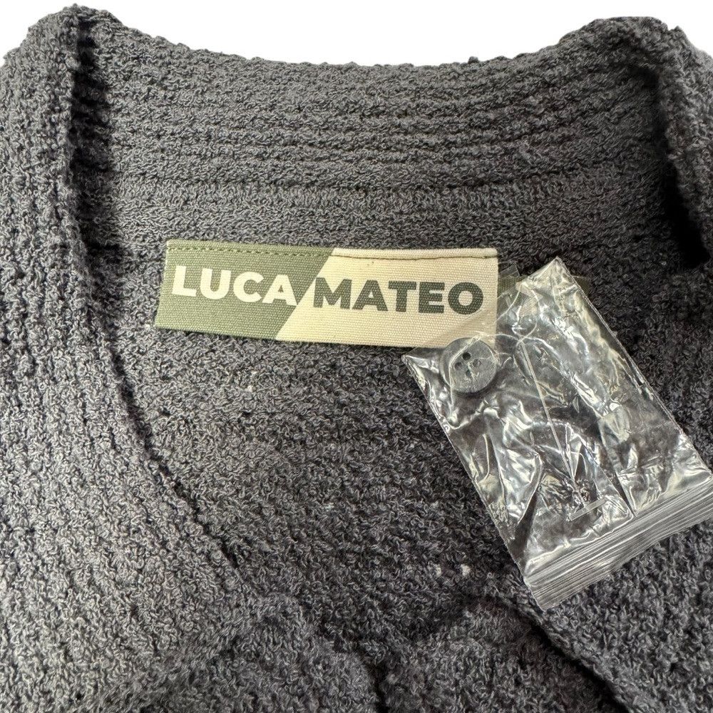 Other NWT New Luca Mateo Textured Open Knit Boxy Fit Button Grey Size US M / EU 48-50 / 2 - 4 Thumbnail