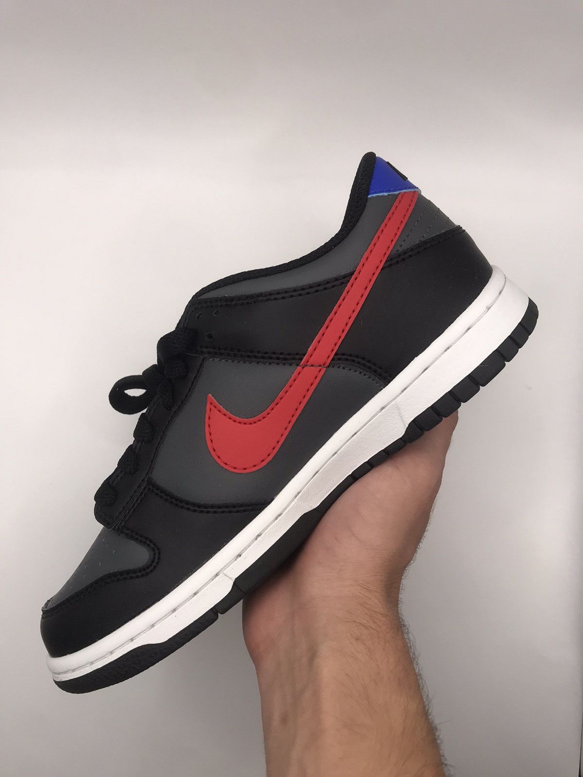 Nike Nike Dunk Low “Black/Grey & Red Swoosh” Size US 7.5 / IT 37.5 - 3 Thumbnail