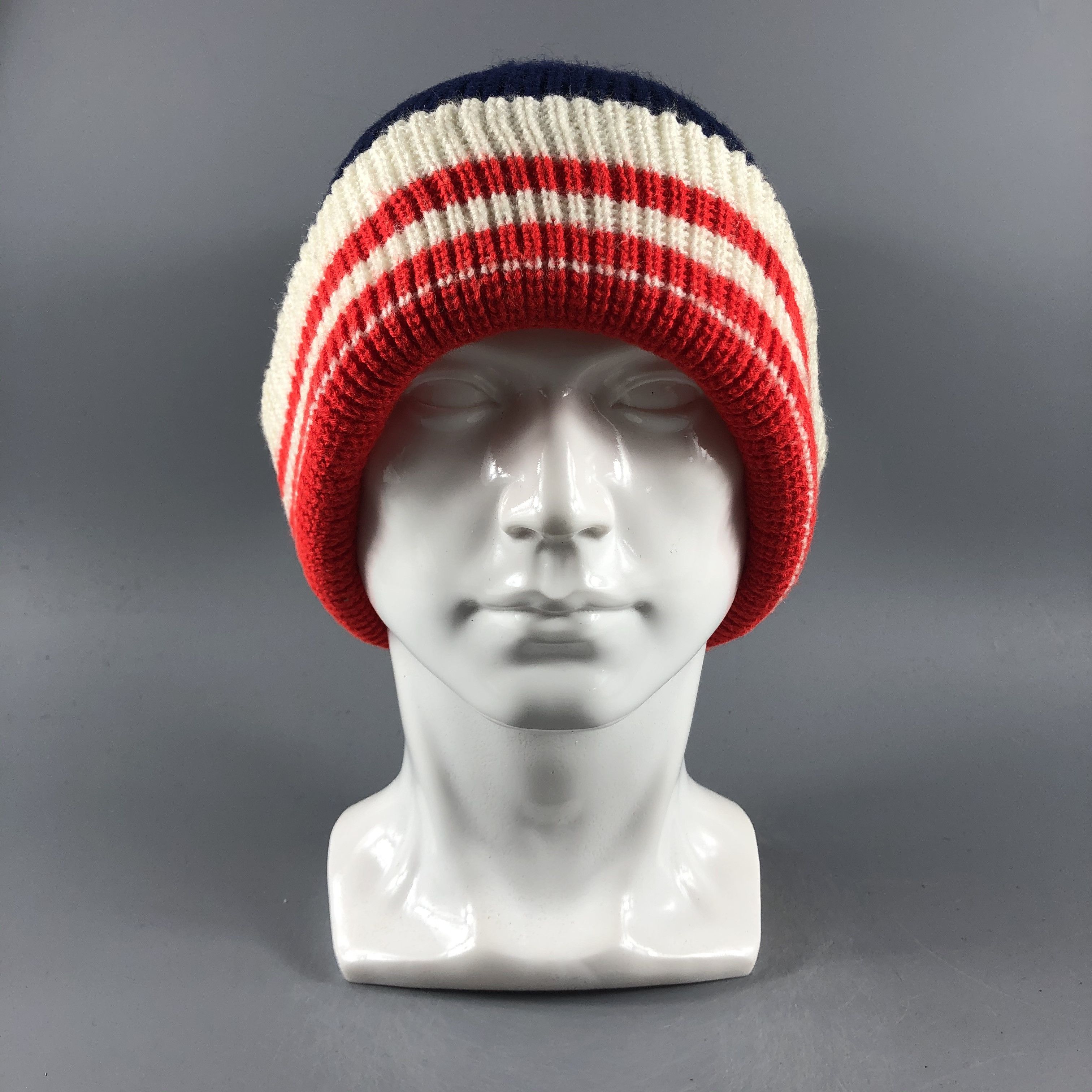 Japanese Brand × Vintage Stripe Slouchy Beanie Snow Hat Snow Cap -D103 Size ONE SIZE - 4 Thumbnail