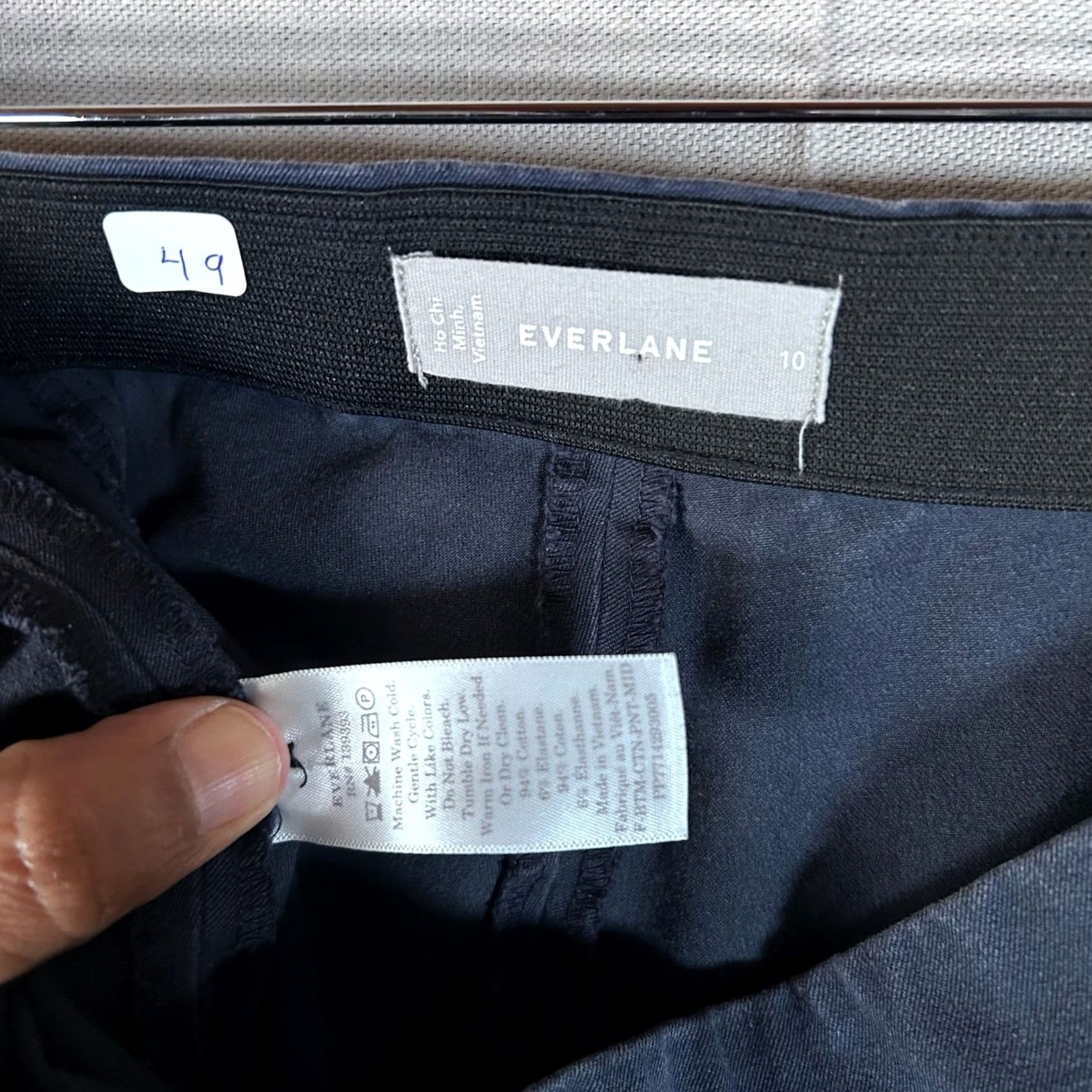 Everlane Everlane The Street Ankle Pant Blue Womens Size 10 Zip Stretch Trousers Navy Size 32" / US 10 / IT 46 - 2 Thumbnail