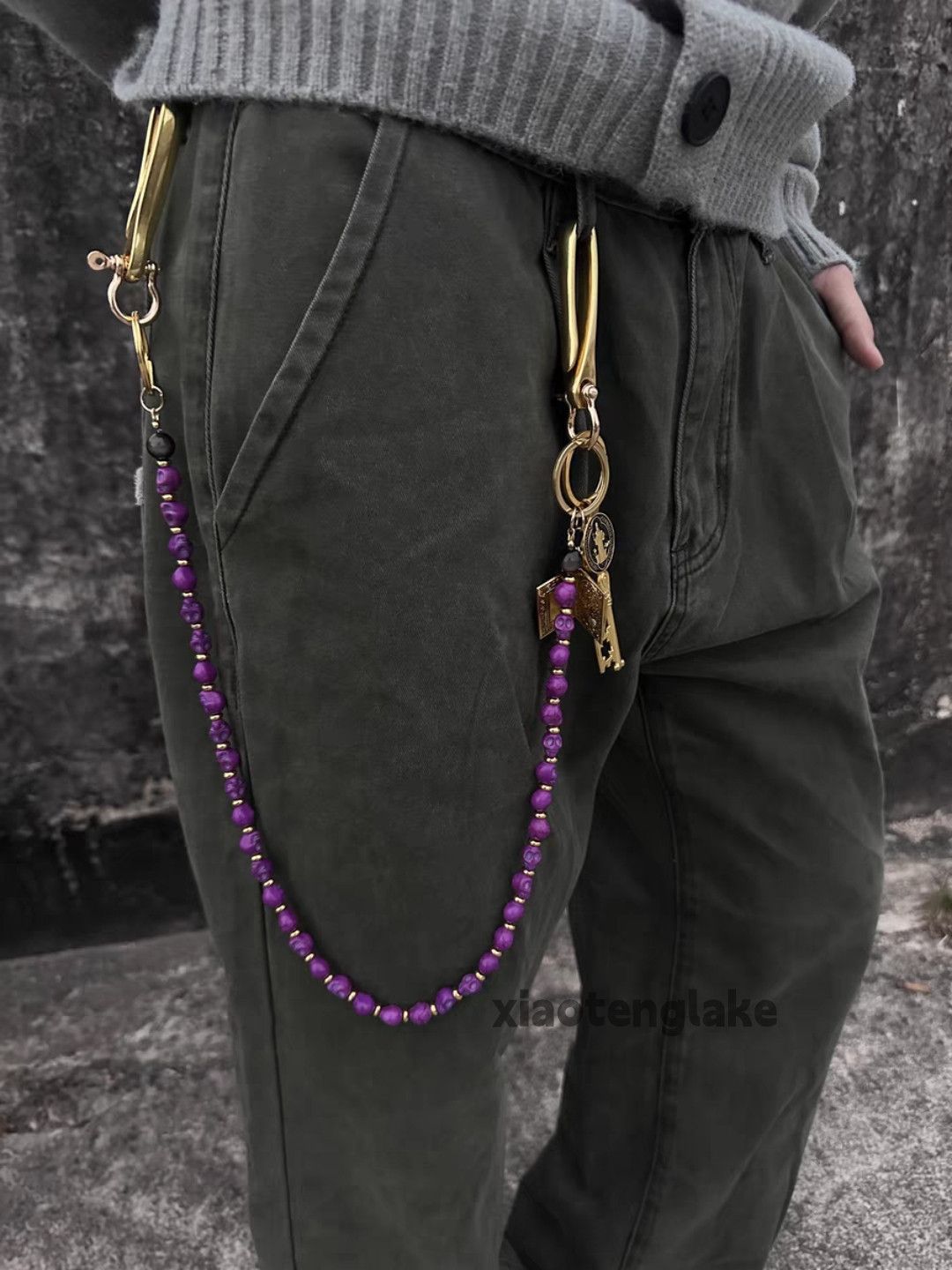 Designer Unisex outdoor utility punk hiphop yuppie jeans pants chain Size ONE SIZE - 1 Thumbnail