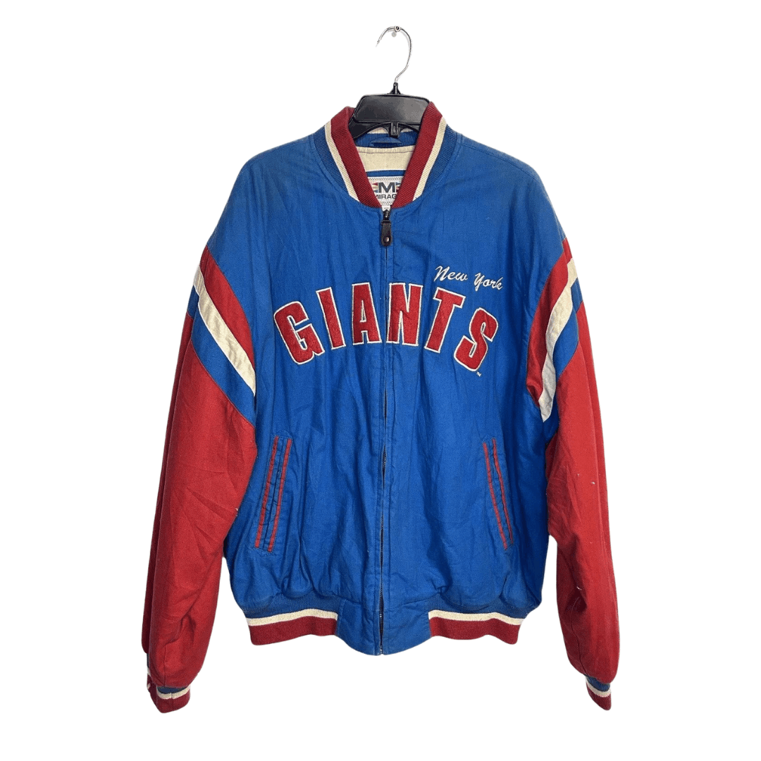 image of Mirage x Nfl Vintage Nfl: New York Giants Throwback Quilted Jacket in Blue, Men's (Size Large)