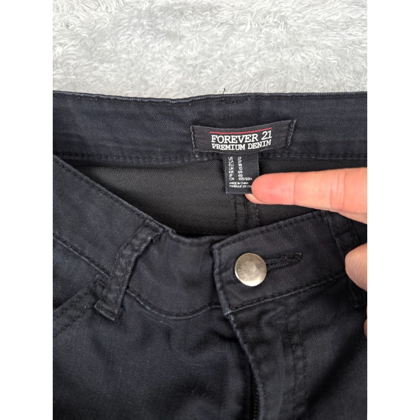 Forever 21 FOREVER 21 Jeans Womens 27 Black Denim Skinny Low Rise Cotton Blend 29x29 Vintage: No Size 27" / US 4 / IT 40 - 6 Thumbnail