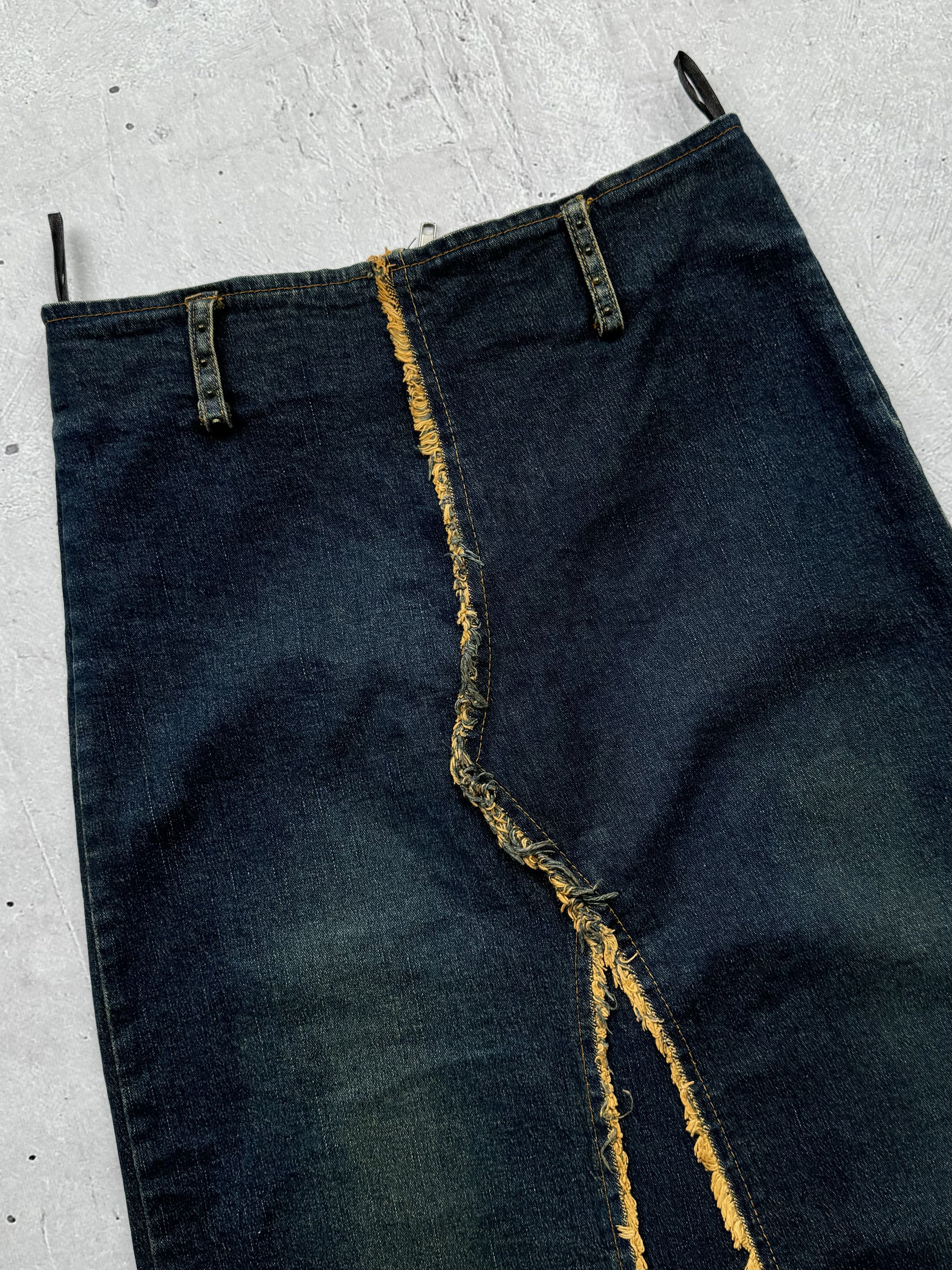 Other Vintage Amazing Denim Maxi Skirt Size 25" / US 0 / IT 36 - 7 Thumbnail