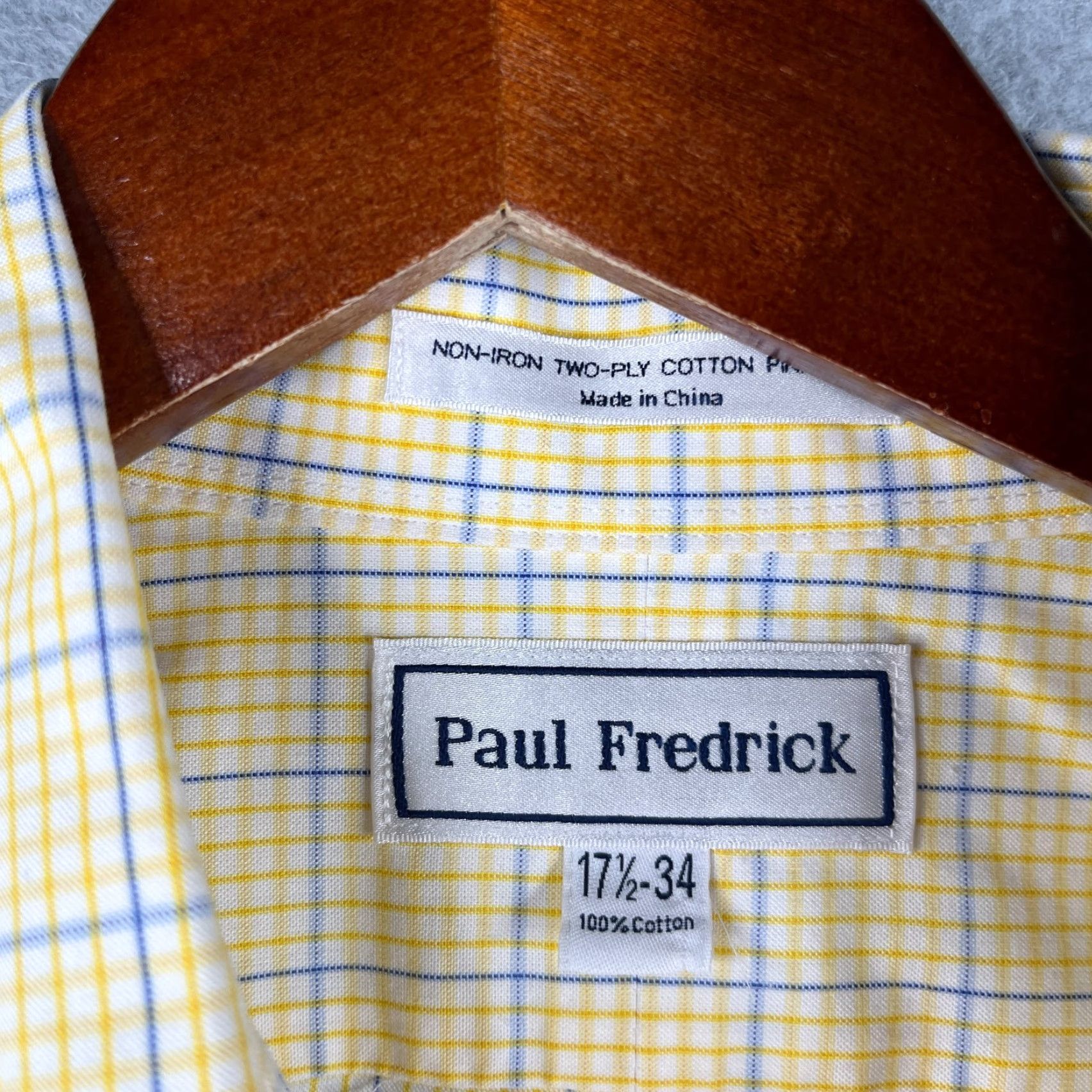 Vintage Paul Fredrick Shirt 17.5 Yellow Check Casual Button Up Long Sleeve Mens Size US XXL / EU 58 / 5 - 4 Thumbnail