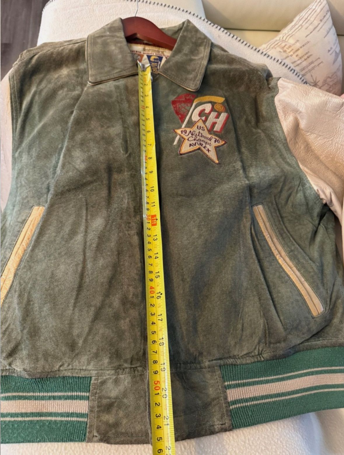 Avirex AVIREX COLORADO HAWKS GREEN SUEDE/LEATHER VARSITY JACKET (S) Size US S / EU 44-46 / 1 - 8 Thumbnail