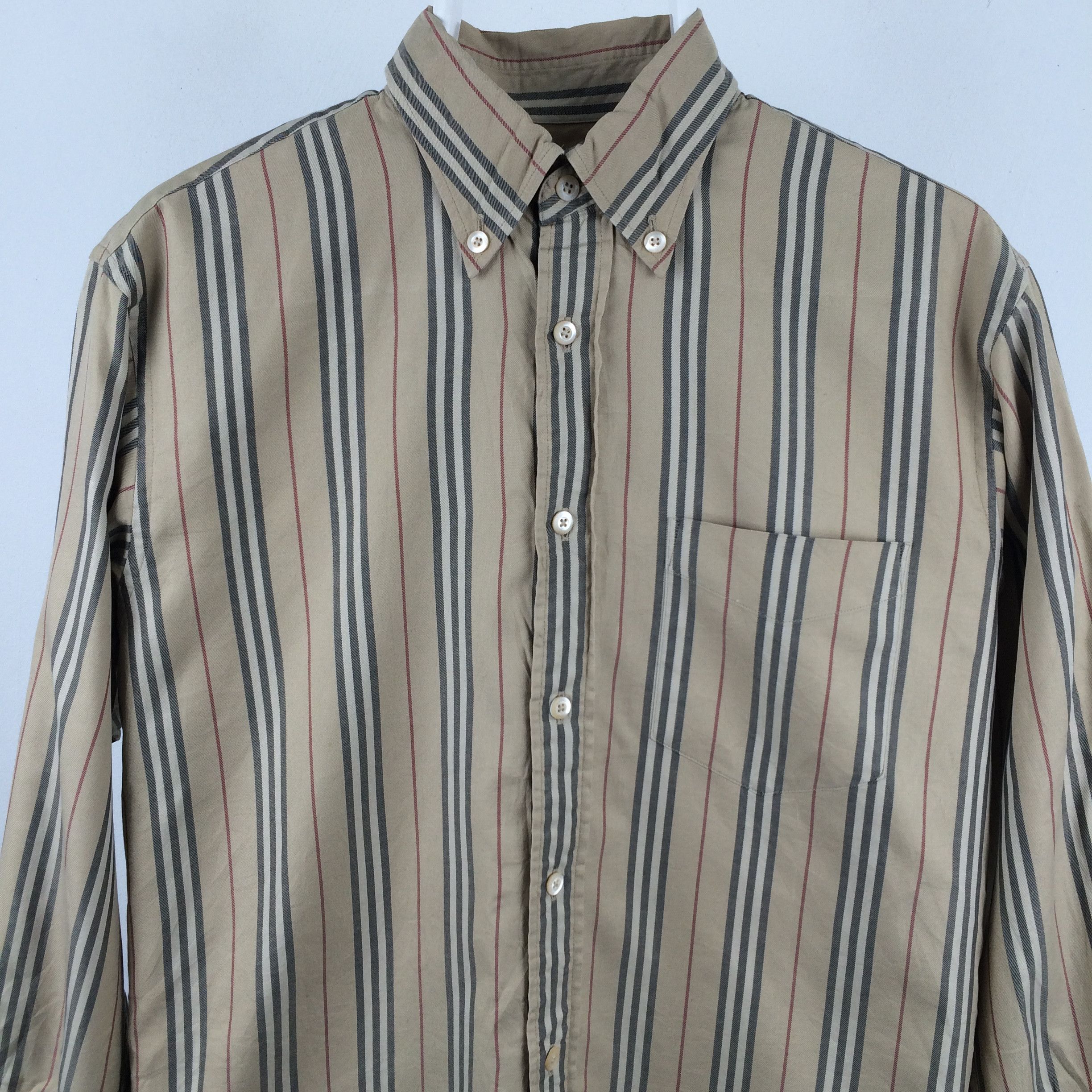 Burberry × Vintage C6 BURBERRY LONDON NOVA CHECK STRIPED SHIRT RARE! Size US M / EU 48-50 / 2 - 3 Thumbnail