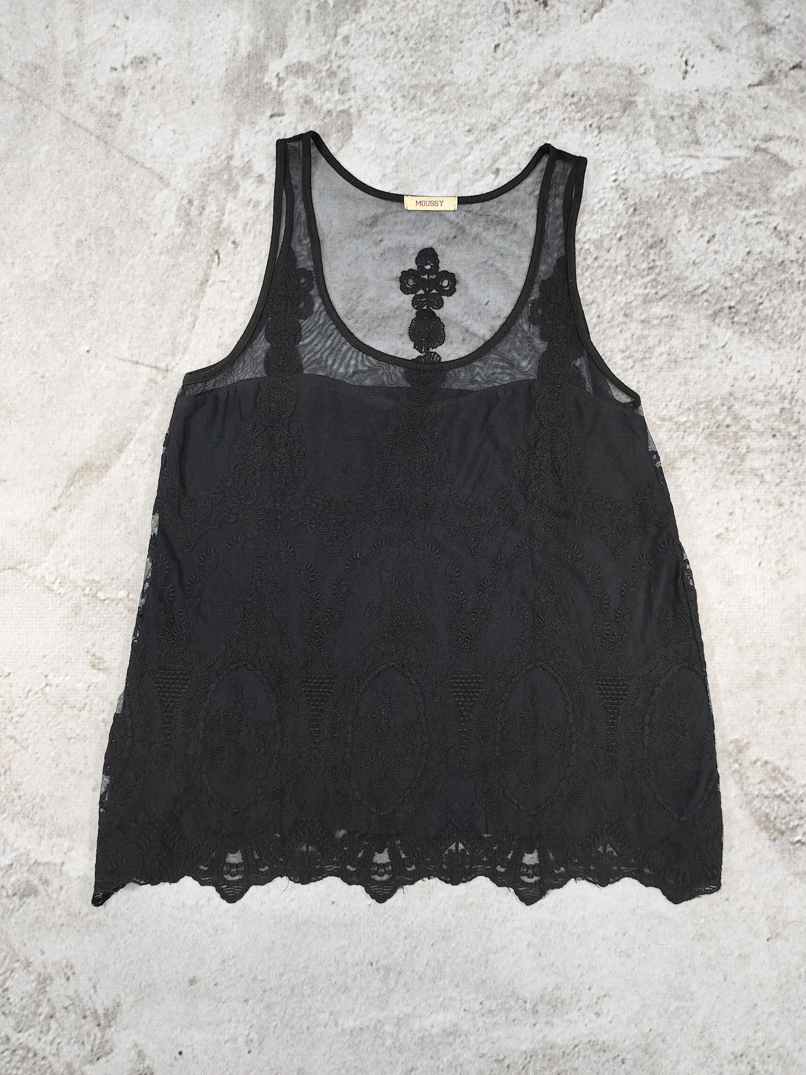 MOUSSY Moussy🇯🇵Gothic Mori Sheer Floral Lace Mesh Top Size M / US 6-8 / IT 42-44 - 5 Thumbnail