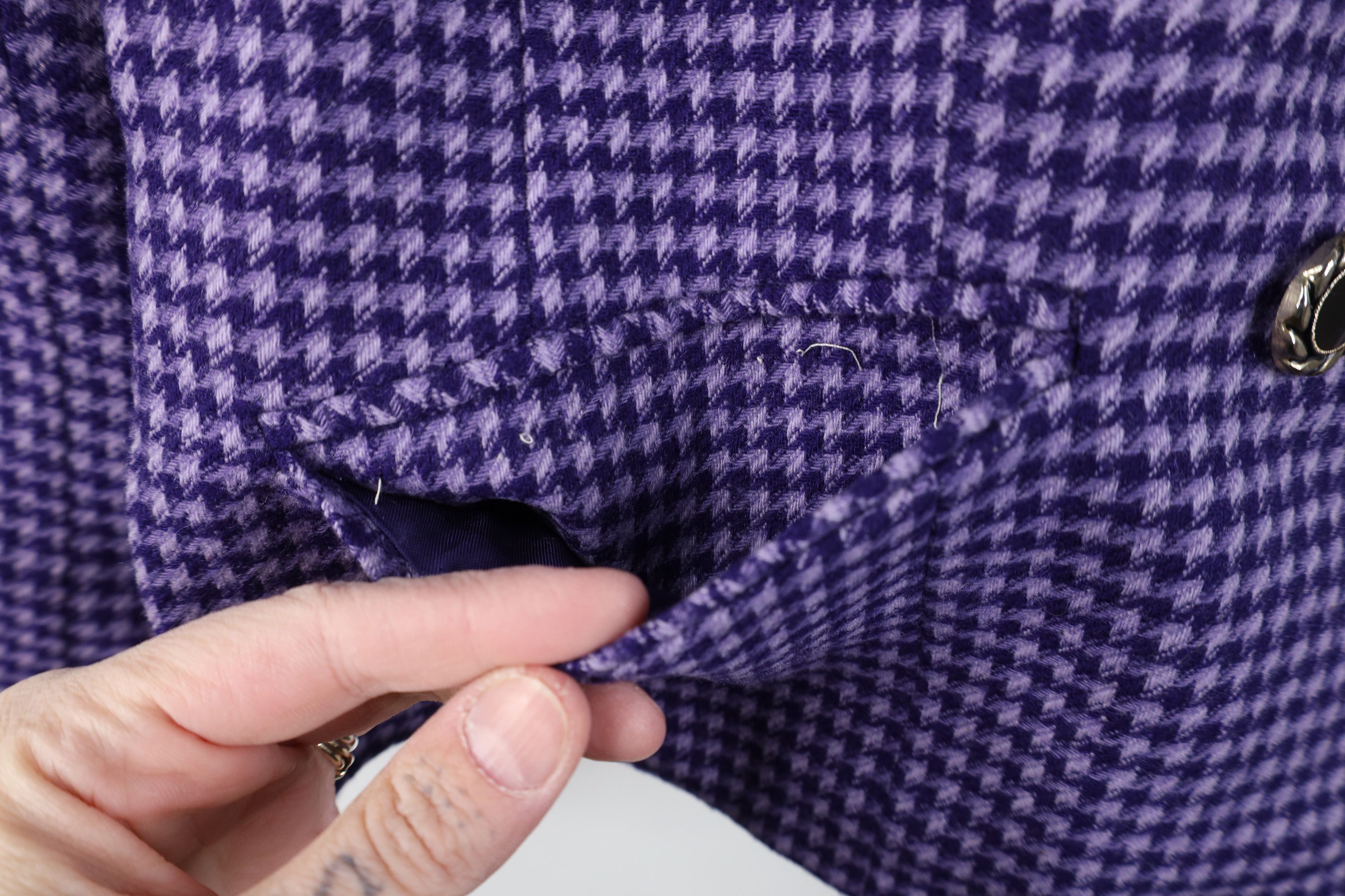 Pendleton Vintage 90s Pendleton Wool Blazer Jacket Purple Houndstooth Size XL / US 12-14 / IT 48-50 - 5 Thumbnail