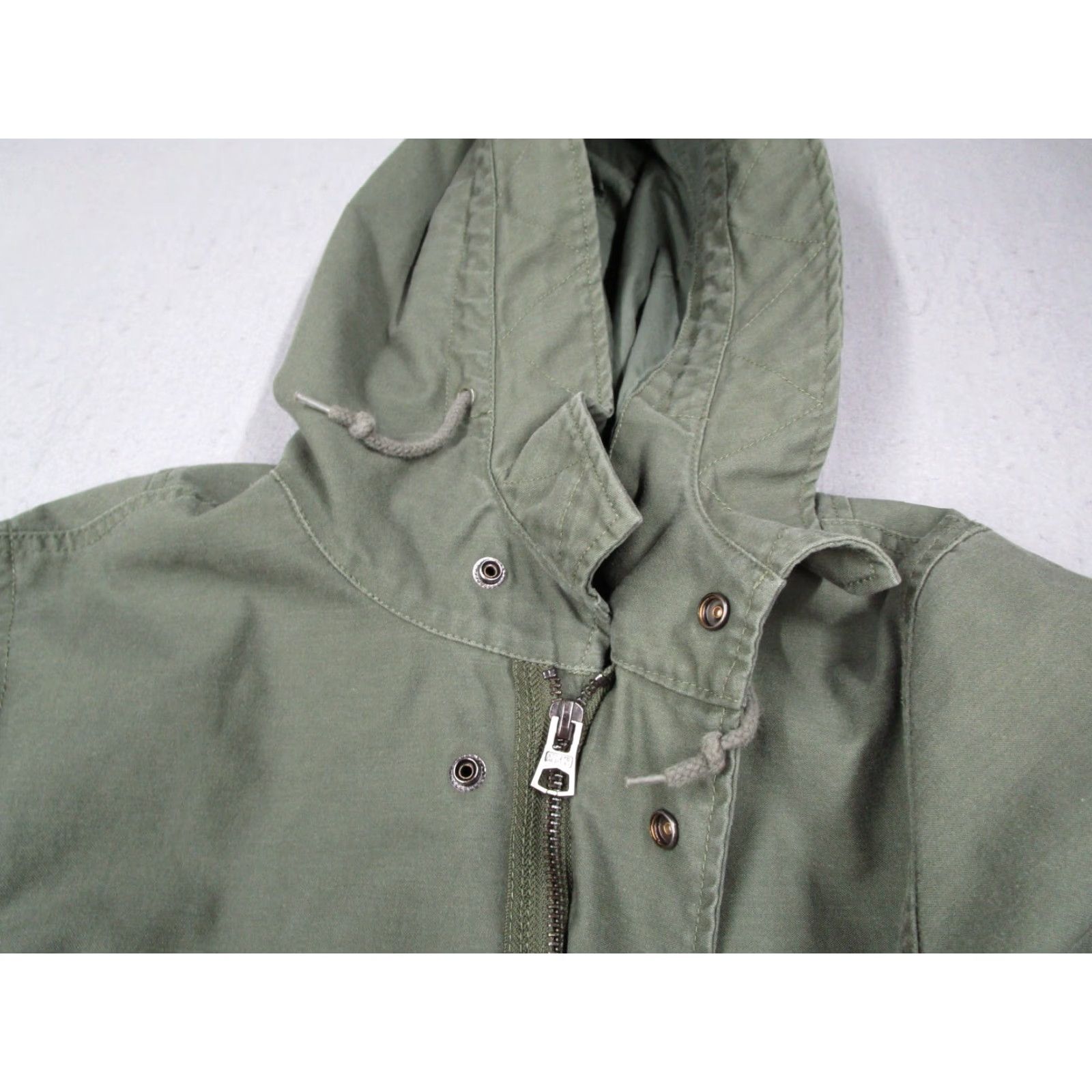 Vintage Alpha Industries Military Jacket Mens Small Green Canvas Full Zip Hooded Parka Size US S / EU 44-46 / 1 - 2 Thumbnail