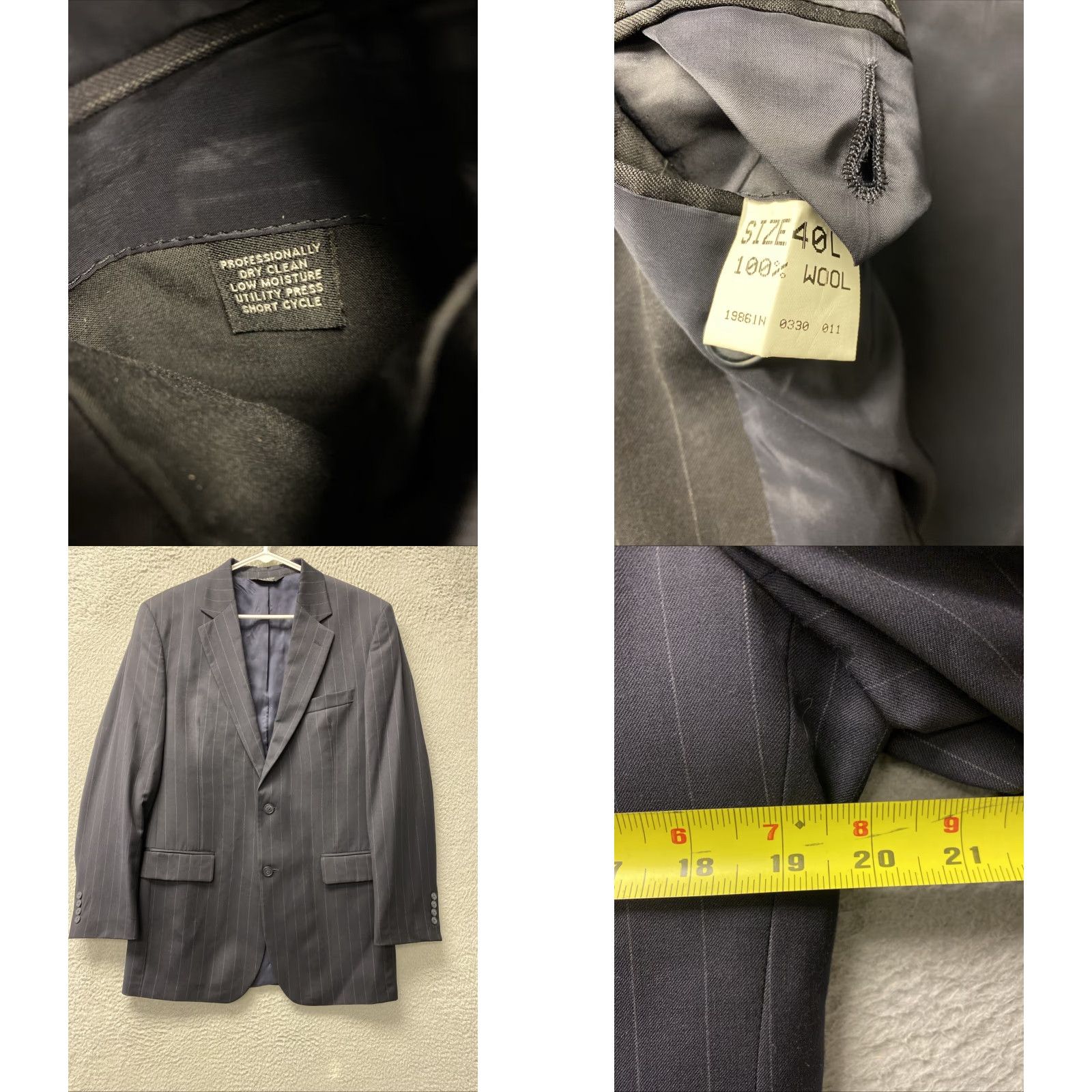 Jos. A. Bank Jos. A. Bank Blazer Stripe Wool Two-Button Sport Coat Navy 40L Men’s Shirt Jacket? Size 40R - 8 Thumbnail