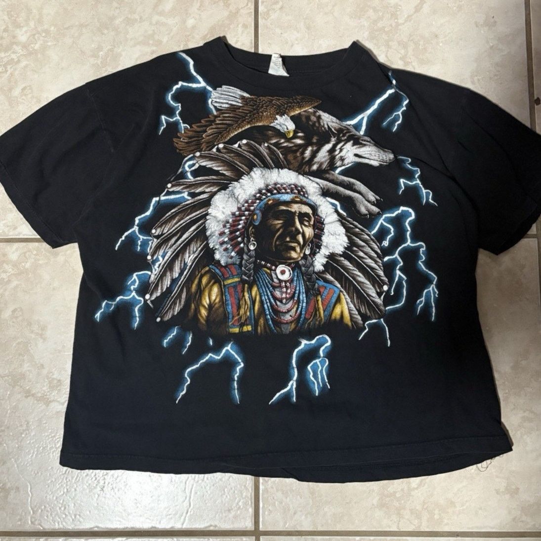 Vintage Vintage American Thunder Native Design XXL Rare Faded Boxy Size US XXL / EU 58 / 5 - 1 Thumbnail