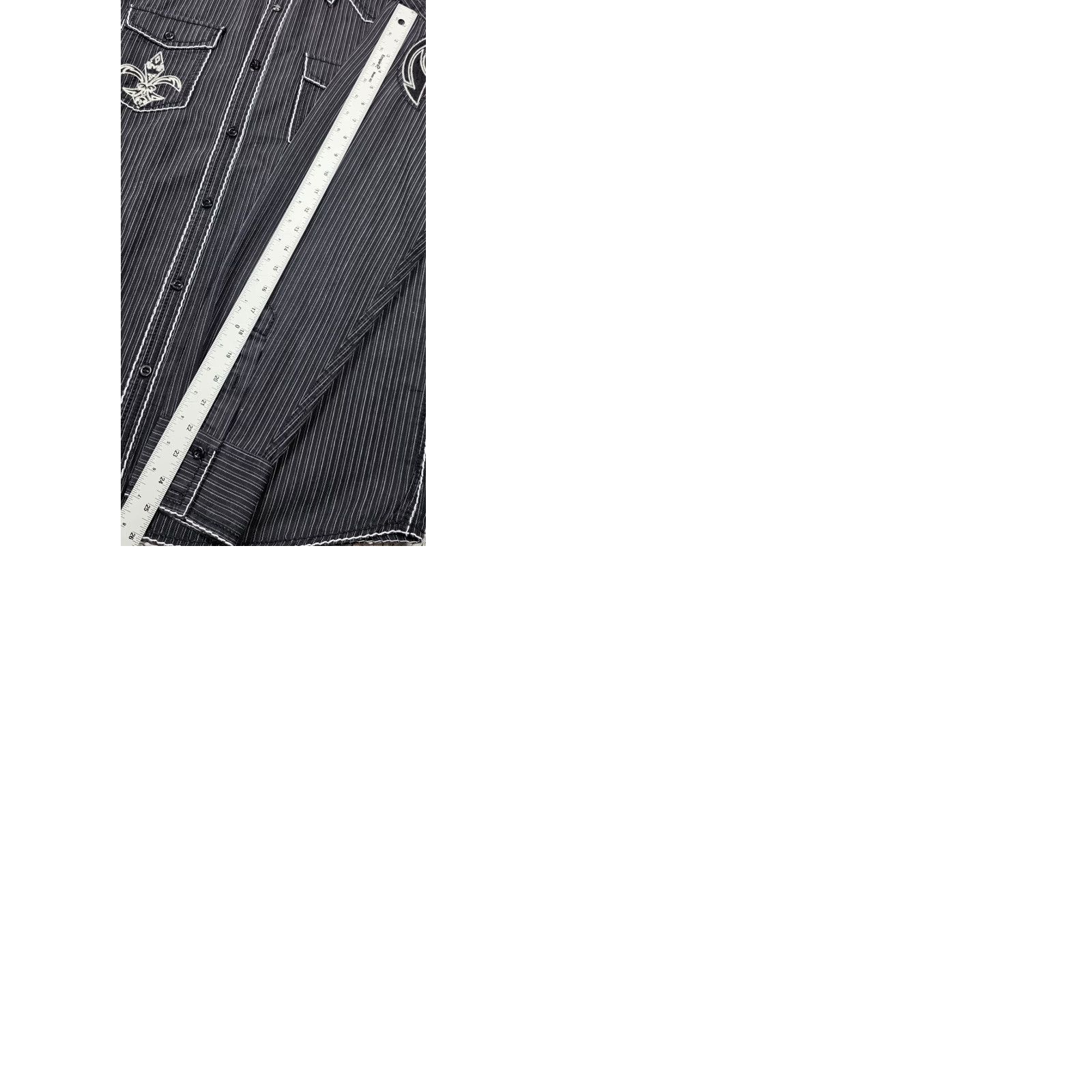 Roar Roar Buckle Shirt Men L Black Striped Button Long Sleeve Big Backside Logo Size US L / EU 52-54 / 3 - 10 Thumbnail