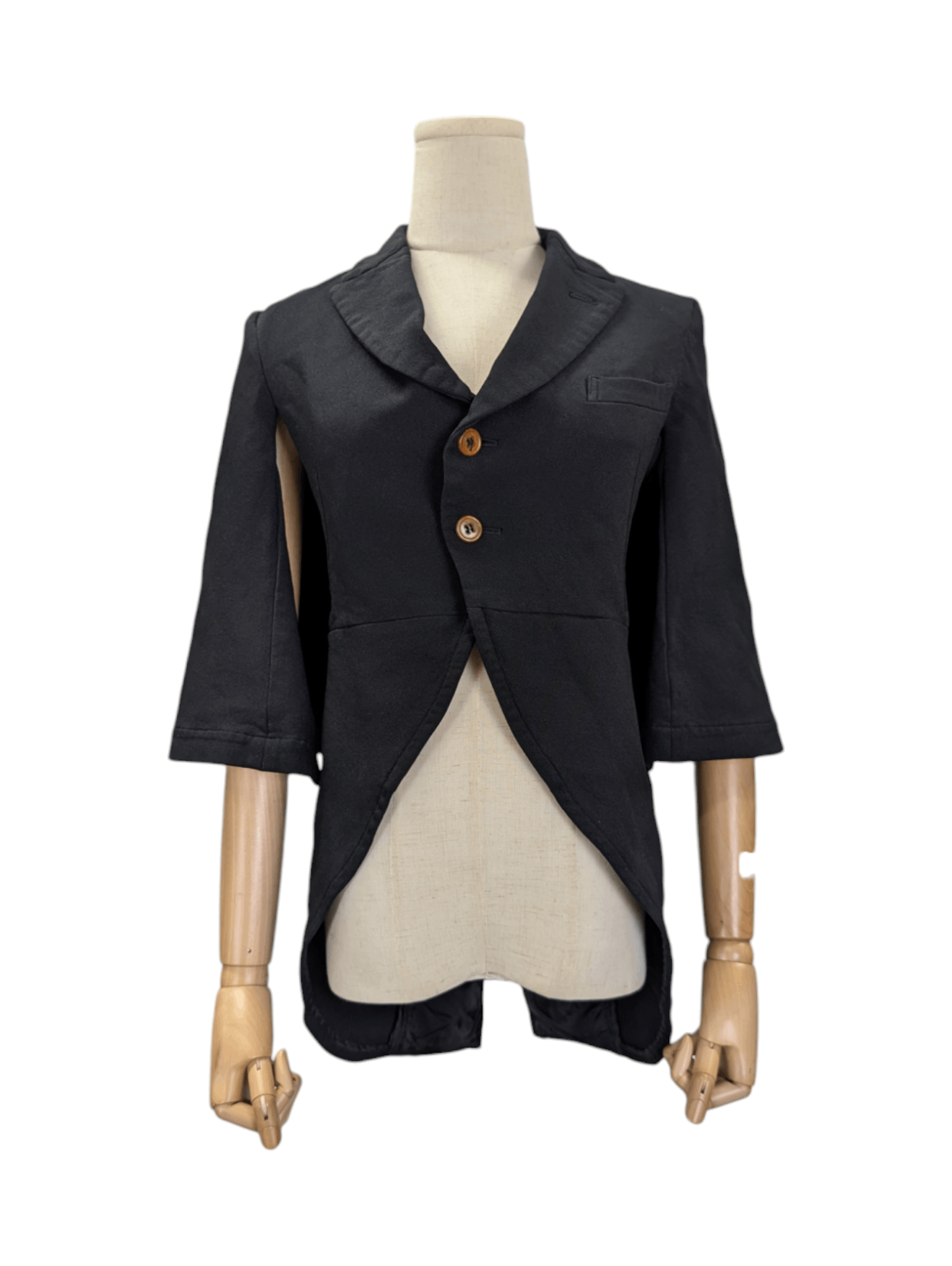 Comme des Garcons Black Mid Sleeved Cape Jacket With Sparrow Tail Back Size XS / US 0-2 / IT 36-38 - 1 Thumbnail