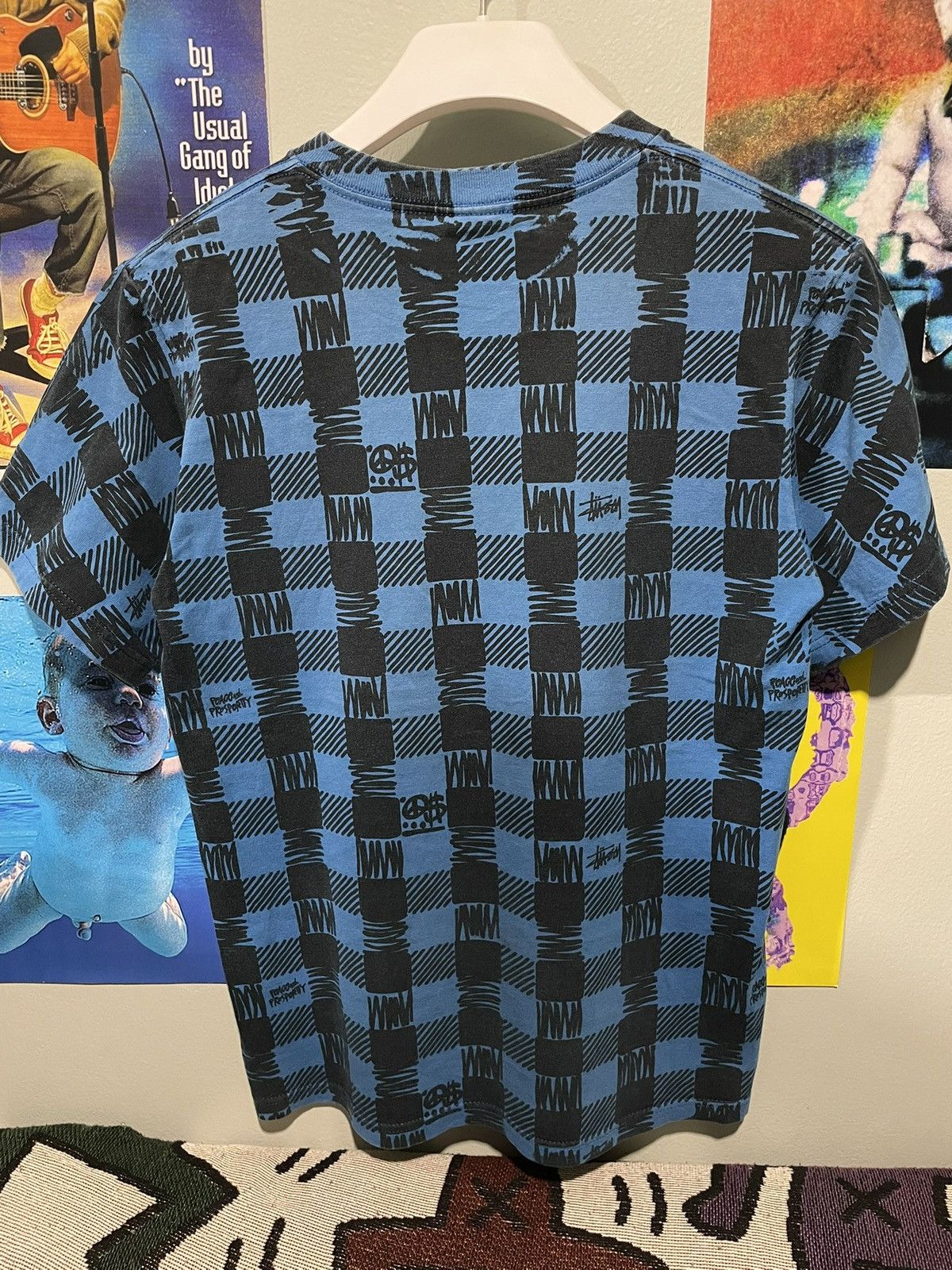 Stussy × Vintage 00‘s STUSSY Checkerboard Print Peace and Prosperity Size US XXS / EU 40 - 2 Thumbnail
