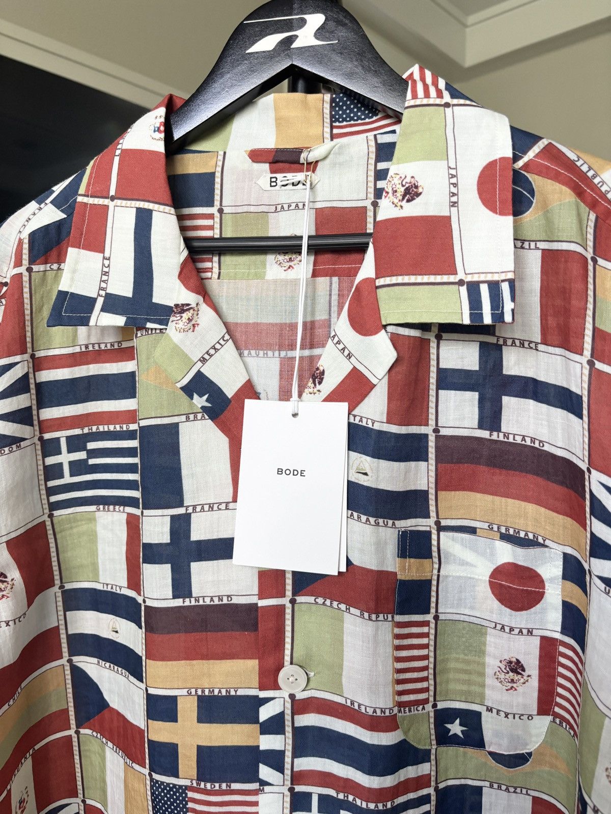 Bode BODE | LINEN FLAG BUTTON UP SHIRT Size US XL / EU 56 / 4 - 4 Thumbnail