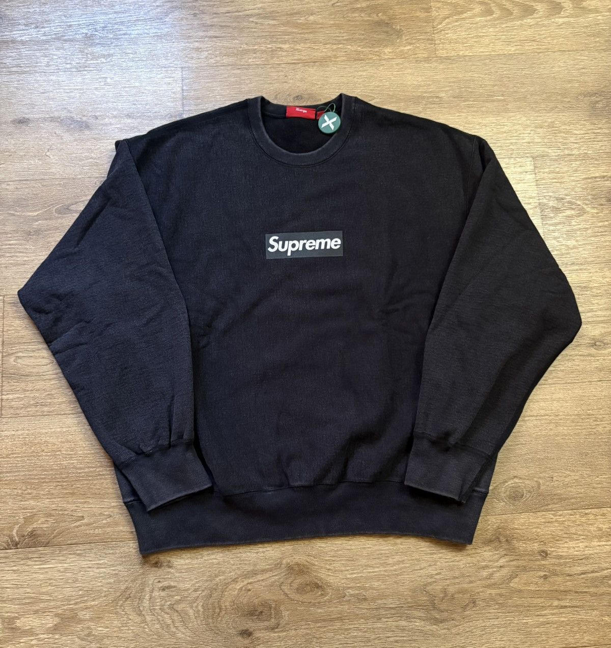 Supreme XL Supreme Washed Box Logo Crewneck black hoodie