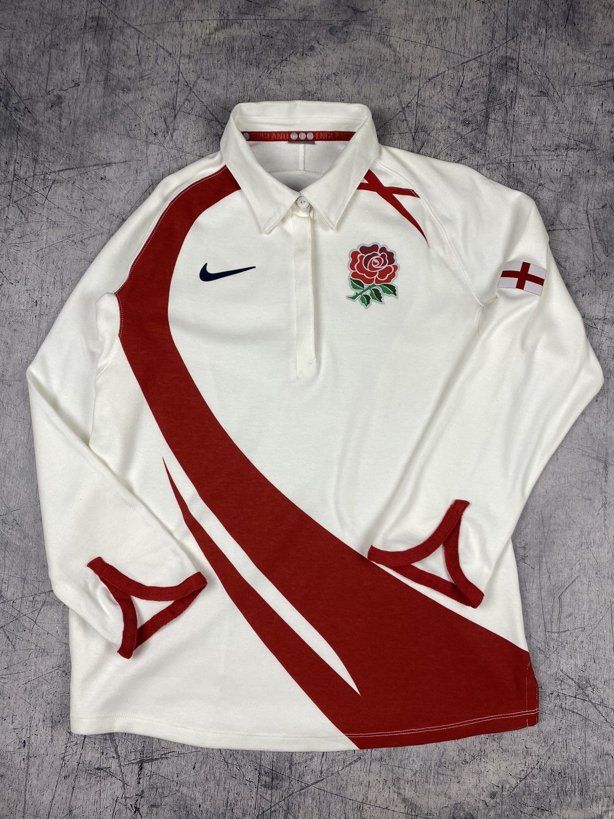Nike × Vintage Vintage Nike Y2k Swoosh England Rugby Polo Shirt Size US S / EU 44-46 / 1 - 4 Thumbnail