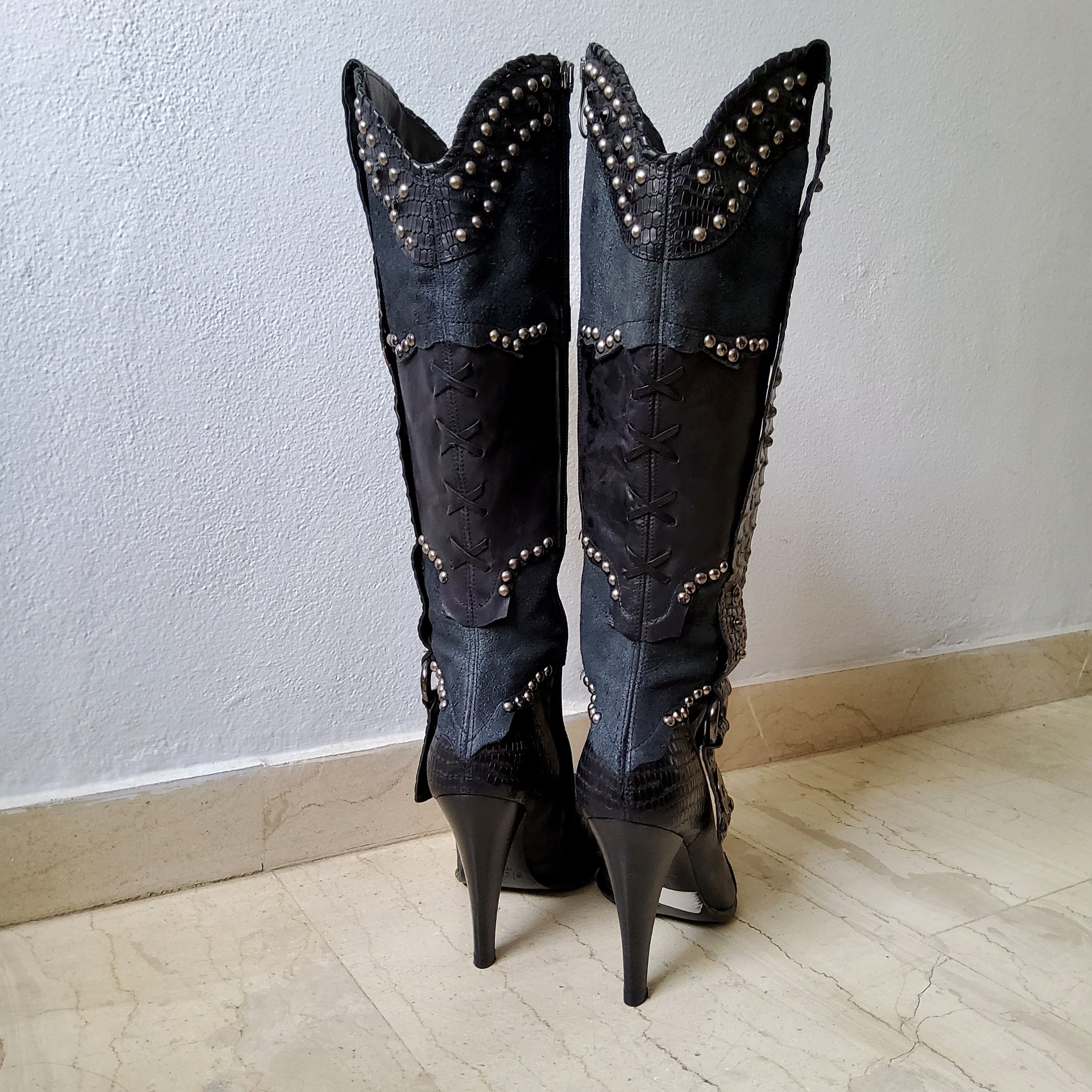 Other El Dantes vintage y2k deadstock studded leather boots Size US 8 / IT 38 - 4 Thumbnail