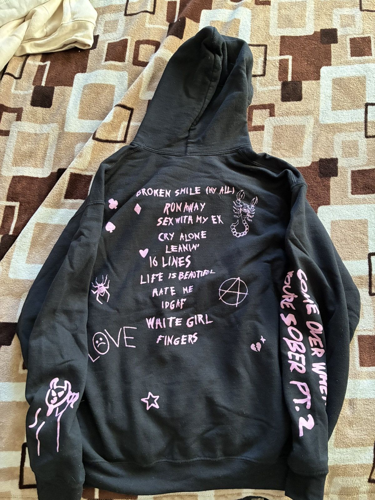 Lil Peep Come Over When Your Sober Pt. 2 Anime Hoodie Size US M / EU 48-50 / 2 - 2 Thumbnail