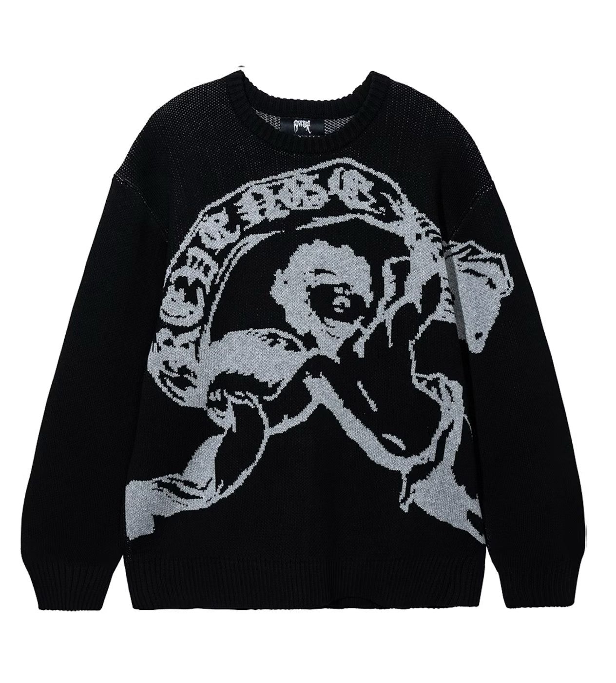 Revenge Cherub Knit Sweater Black/Grey Size US XXL / EU 58 / 5 - 1 Thumbnail