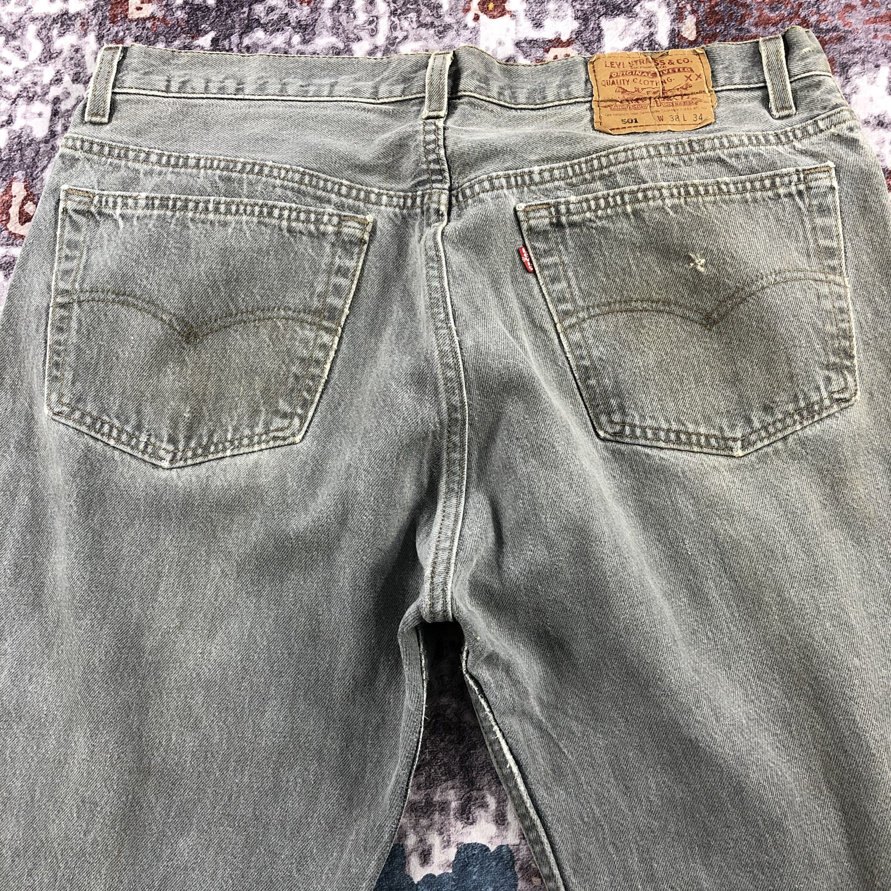 Levi's × Vintage Vintage 90s Faded Black Levis 501 Jeans-JM2382 Size US 38 / EU 54 - 4 Thumbnail