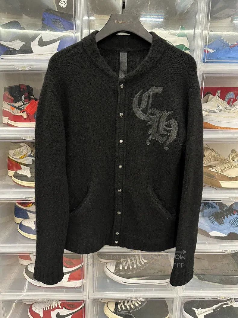 Chrome Hearts CHROME HEARTS Size M Sanskrit letter cashmere cardigan with Size US M / EU 48-50 / 2 - 1 Thumbnail