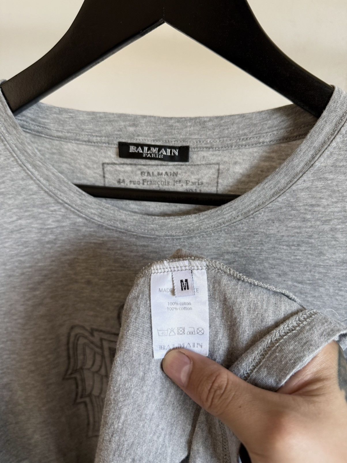 Balmain AW11 Crest Logo Tee - Christophe Decarnin Size US L / EU 52-54 / 3 - 6 Thumbnail