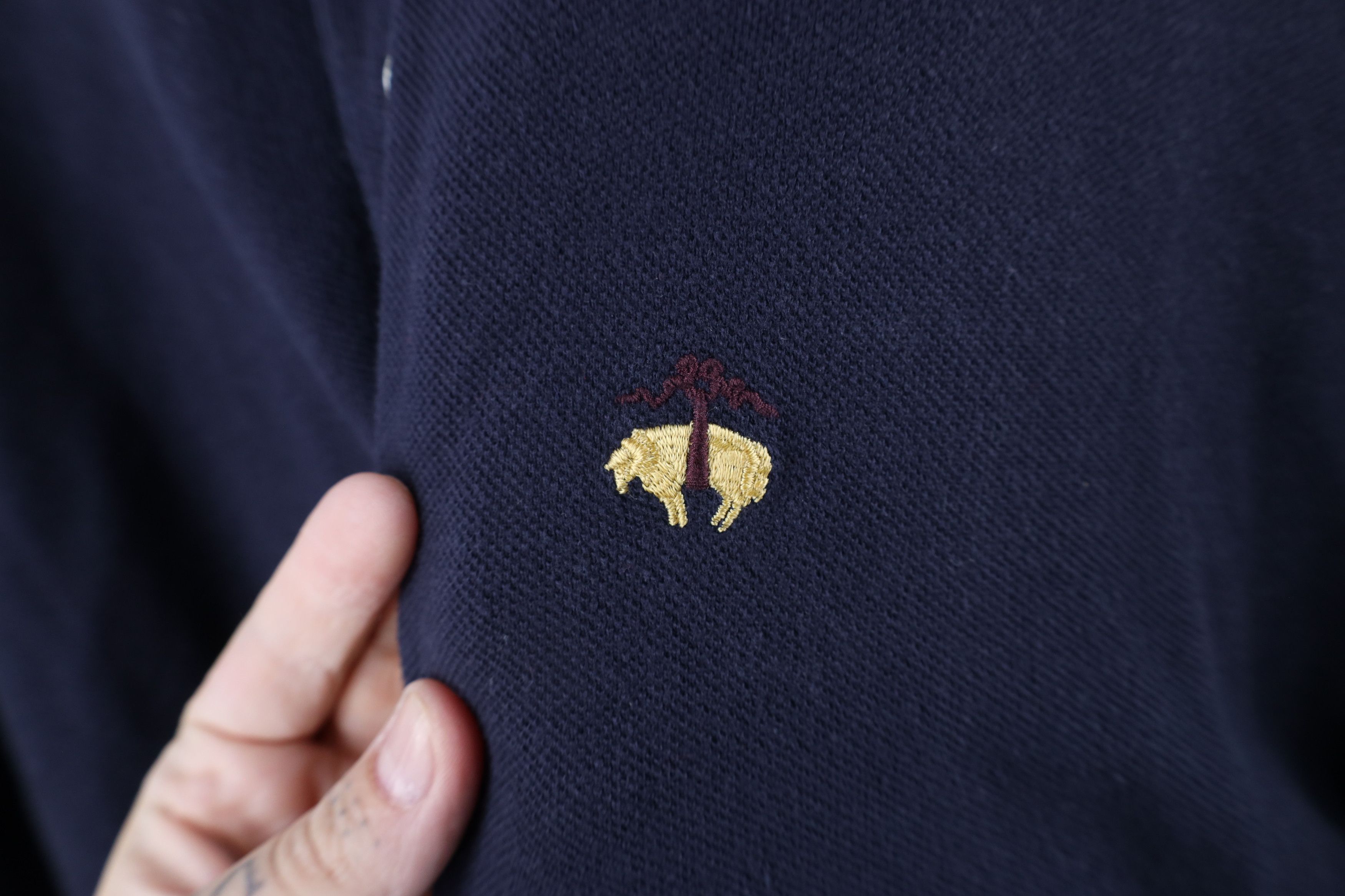 Brooks Brothers × Vintage Vintage 90s Brooks Brothers Cotton Long Sleeve Polo Shirt Size US L / EU 52-54 / 3 - 4 Thumbnail
