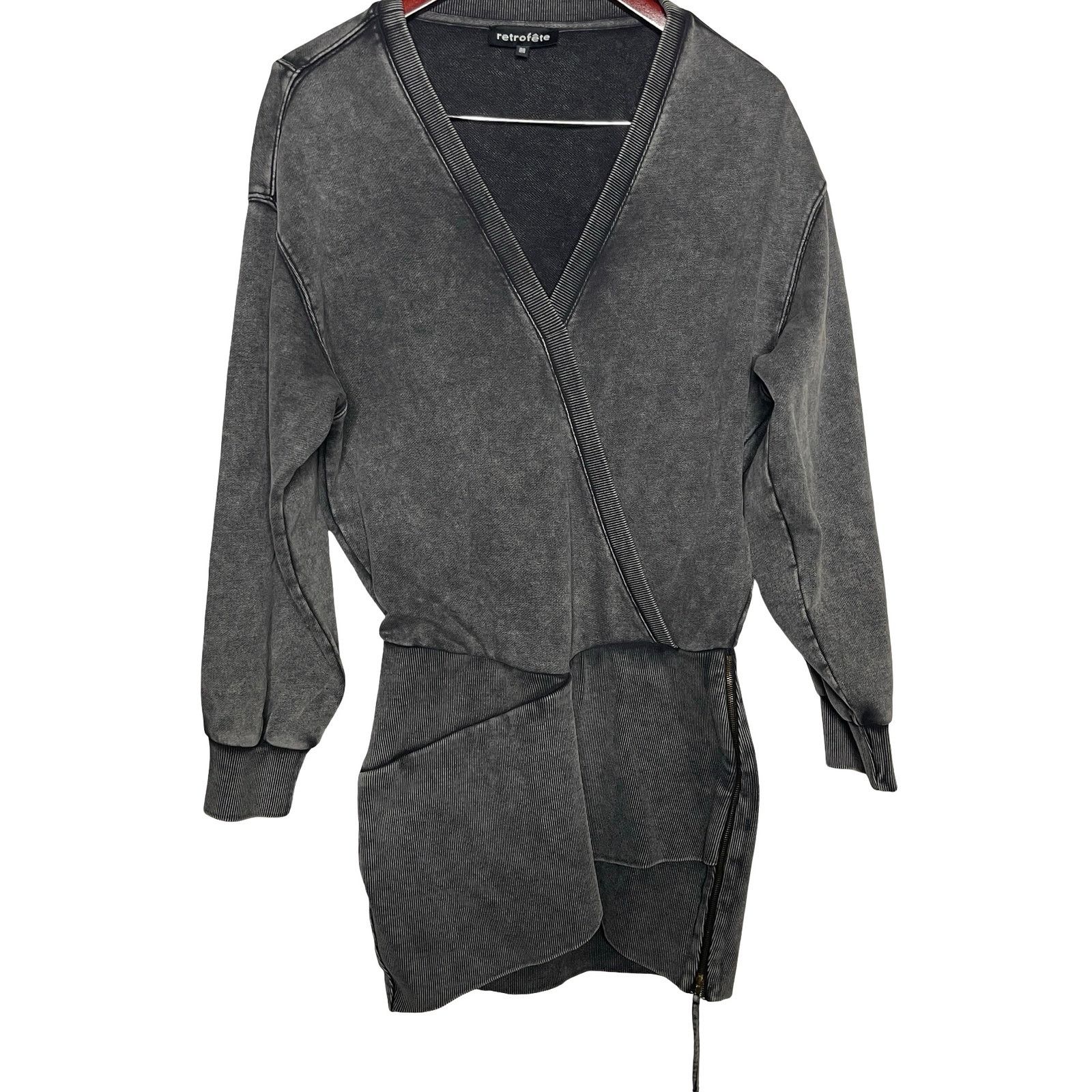 Retrofete Retrofete Gray The Nash Mini Dress Size M Size M / US 6-8 / IT 42-44 - 2 Thumbnail