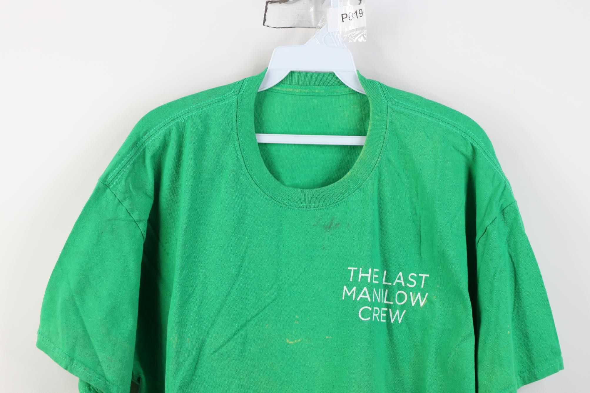 Vintage Vintage Crew The Last Tour Barry Manilow Band T-Shirt Green Size US XL / EU 56 / 4 - 2 Thumbnail