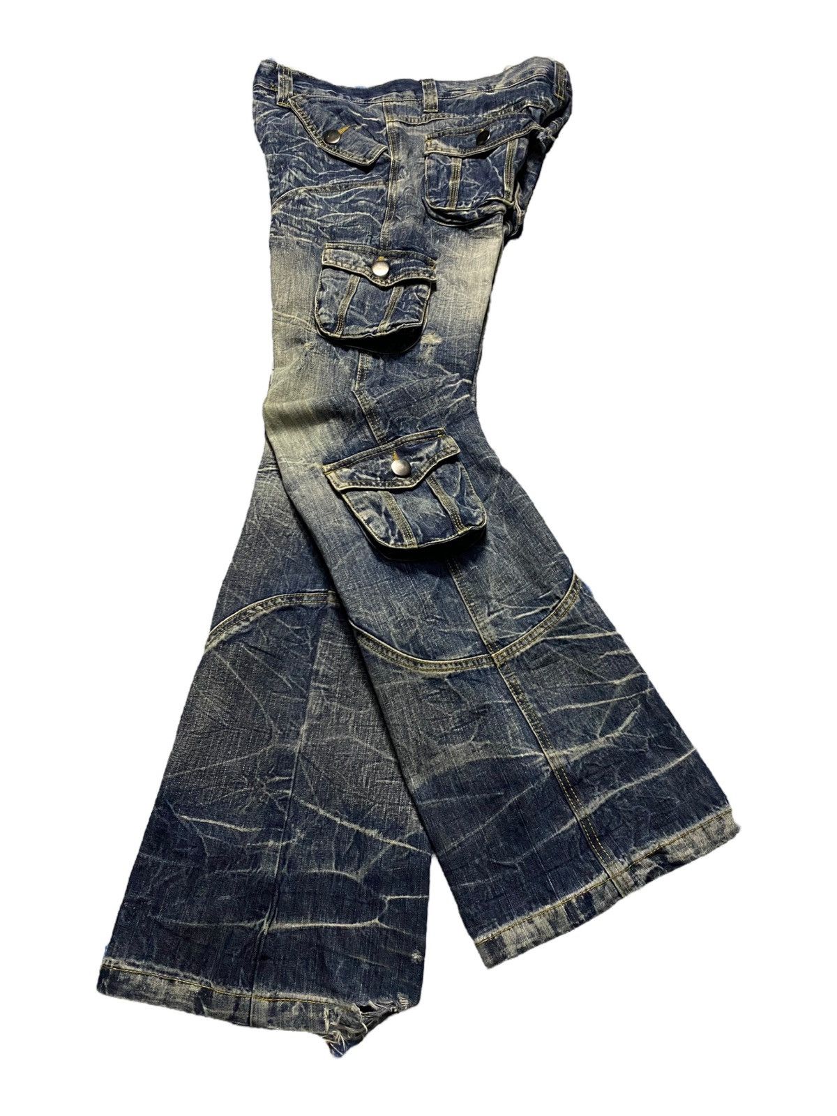 If Six Was Nine Vintage Japanese Brand Topism Tactical Flare Jeans Size US 33 - 12 Thumbnail