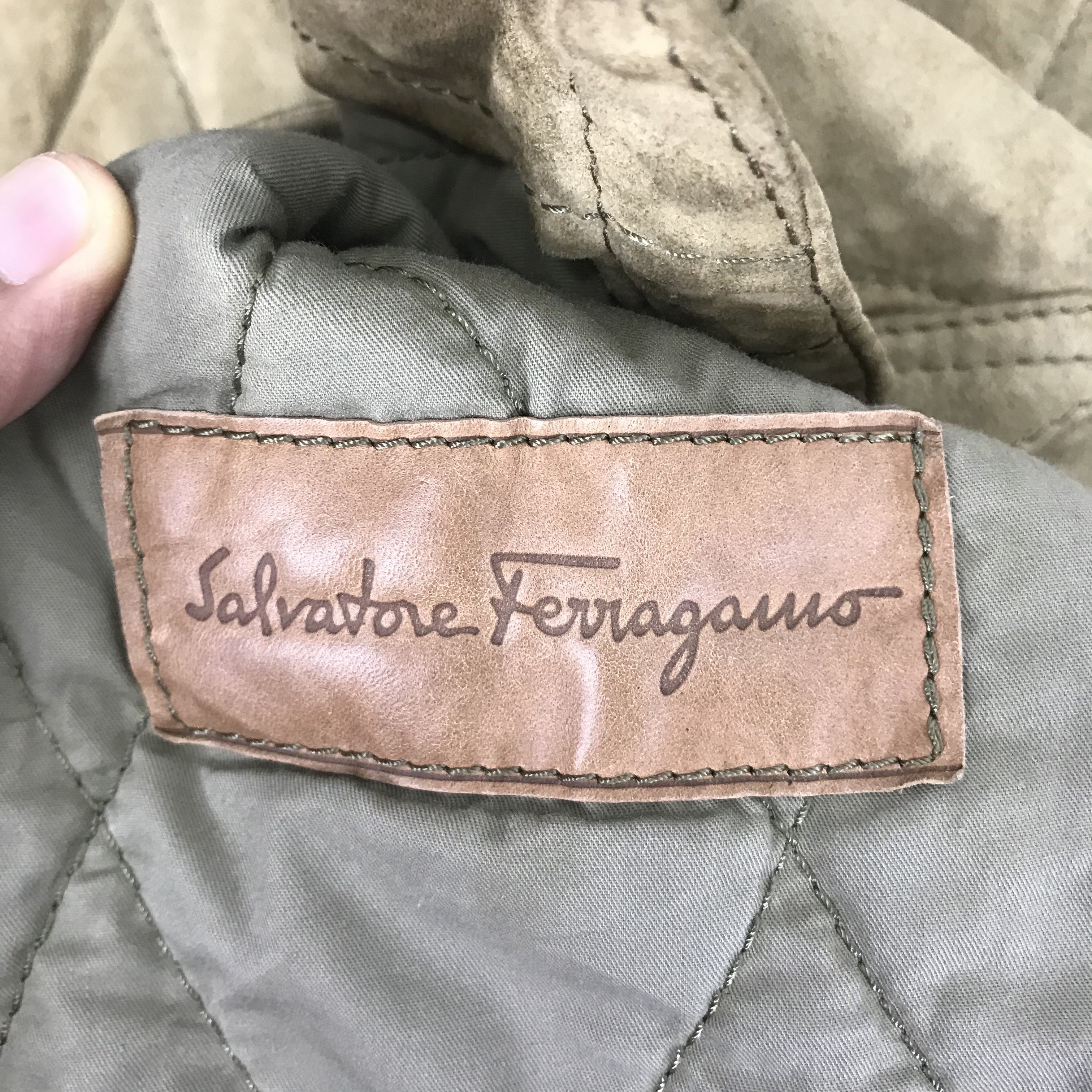 Salvatore Ferragamo × Vintage Vintage Salvatore Ferragamo Italy Quilted Leather Jacket Size US L / EU 52-54 / 3 - 11 Thumbnail