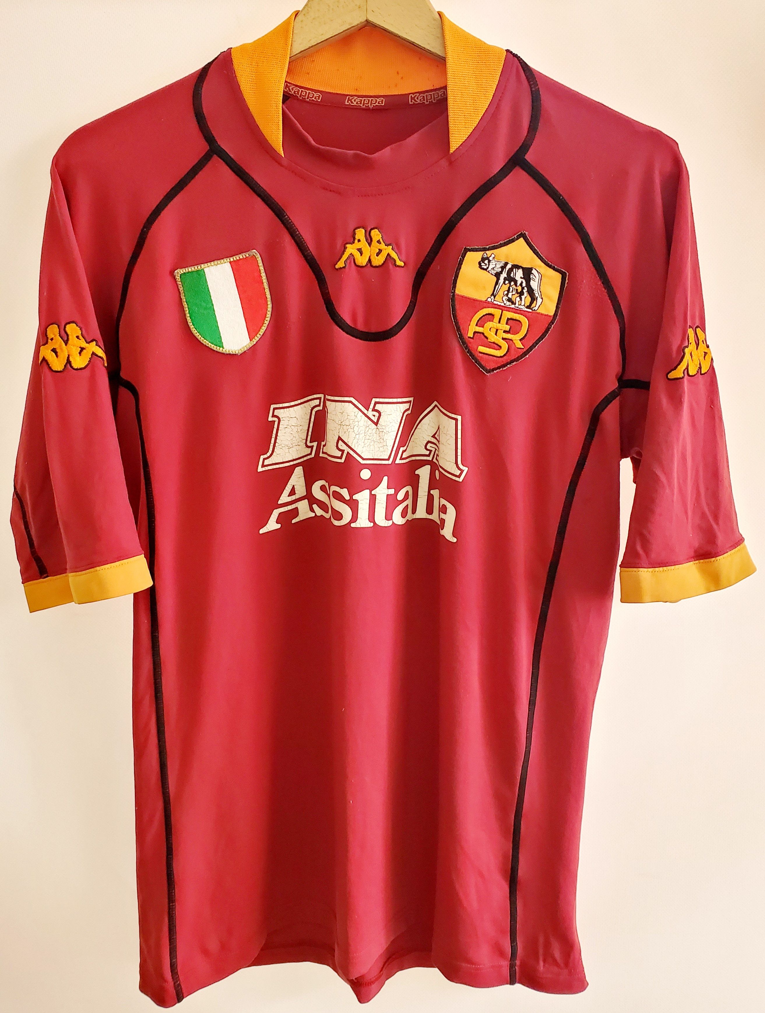 Kappa × Vintage As Roma 2001/2002 Home soccer jersey #9Montella L