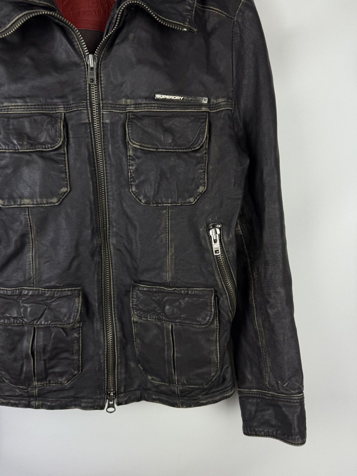 Superdry Superdry Japan Men’s Leather Multipocket Jacket Size S Size US S / EU 44-46 / 1 - 5 Thumbnail