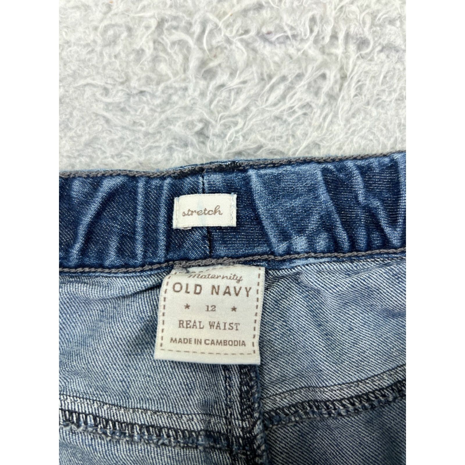 Old Navy VINTAGE Old Navy Womens Flared Maternity Jeans 12 Blue Denim Stretch Low Rise 5-Pocket Size 34" / US 12 / IT 48 - 6 Thumbnail