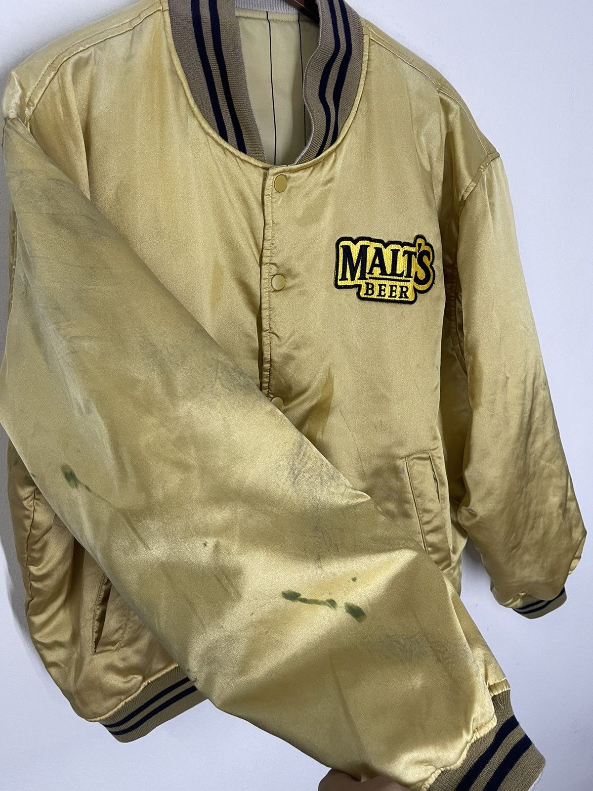 Vintage VINTAGE MALTS BASEBALL SATIN JACKET STRIPES Size US L / EU 52-54 / 3 - 5 Thumbnail