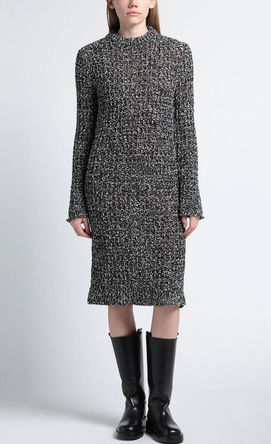 Acne Studios Acne Studios Black & White Open Knit Dress Size L / US 10 / IT 46 - 1 Thumbnail