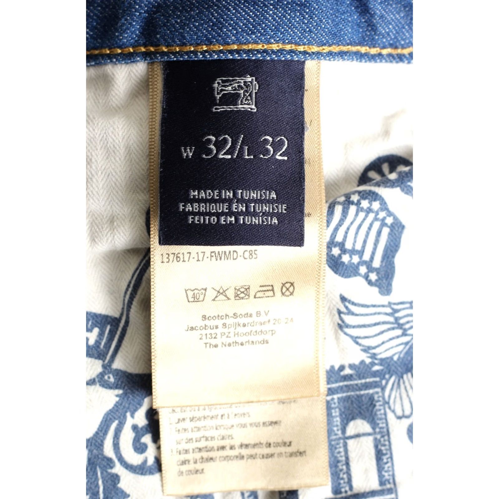 Scotch & Soda SCOTCH & SODA PHAIDON Jeans Men Slim 32x32 Denim Blue 5-Pocket Stretch DZ7545 Mens Size US 32 / EU 48 - 7 Thumbnail