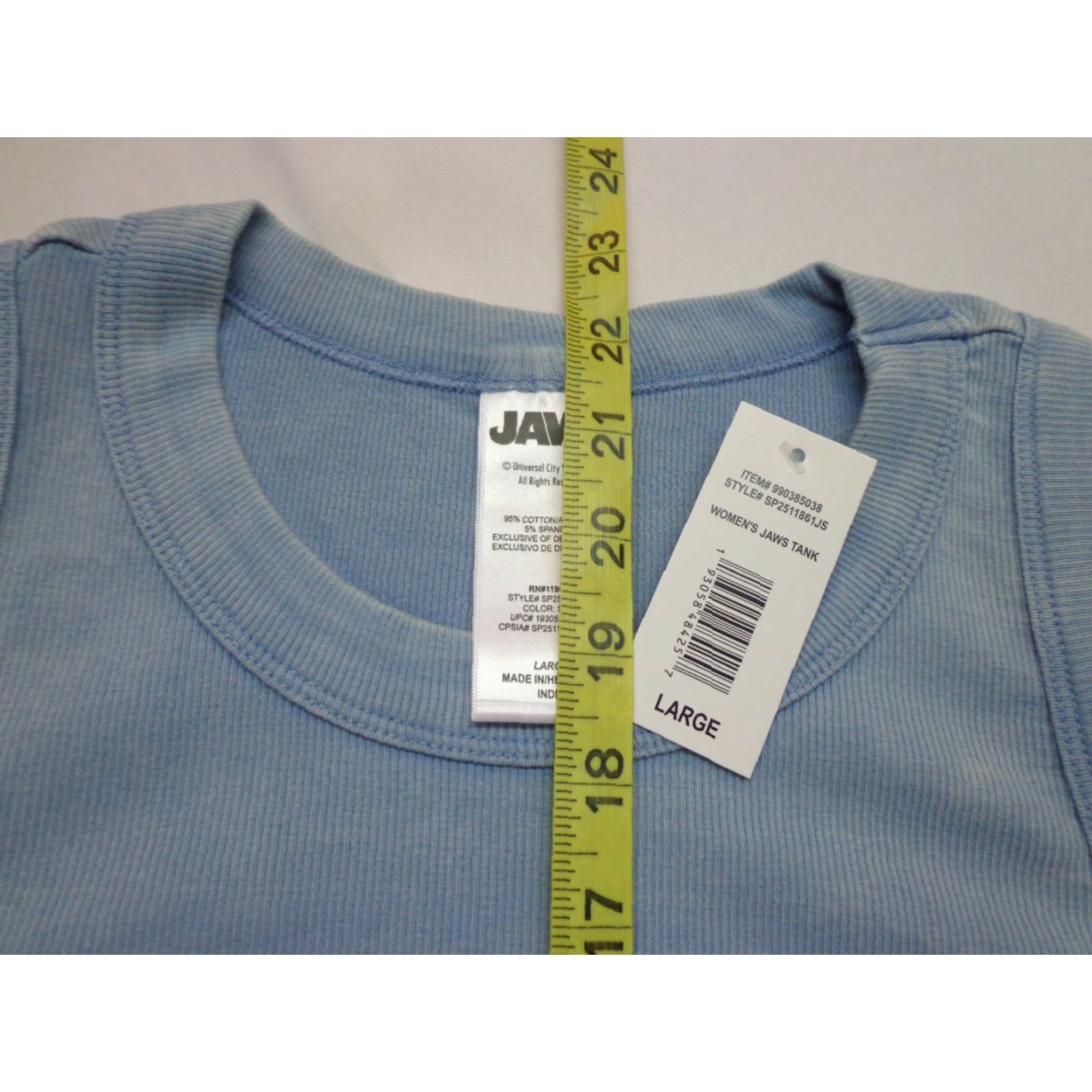 Vintage JAWS Amity Island Women's Juniors Tank Top Sleeveless Shirt L Blue 95% Cotton 5% Spandex Tank Top NEW Size L / US 10 / IT 46 - 5 Thumbnail