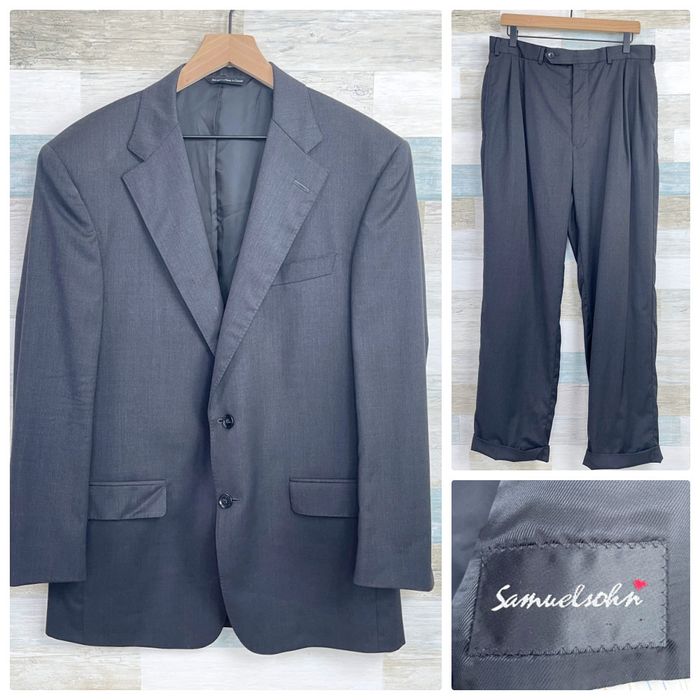 Samuelsohn Samuelsohn Wool Greenwich Suit Charcoal Gray Mens 43R | Grailed
