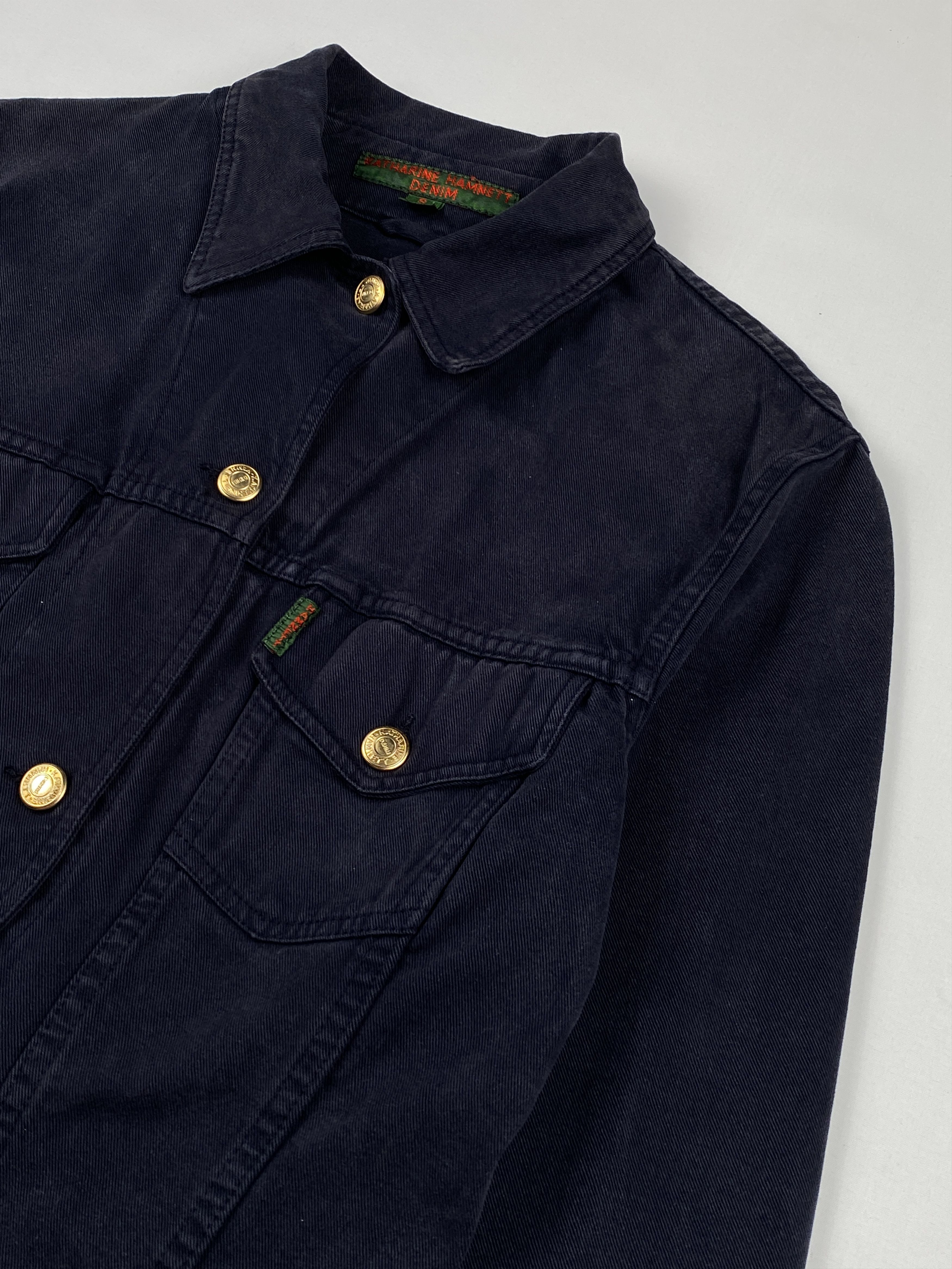 Katharine Hamnett London Gold Tone Buttons Denim Jacket Size S / US 4 / IT 40 - 5 Thumbnail